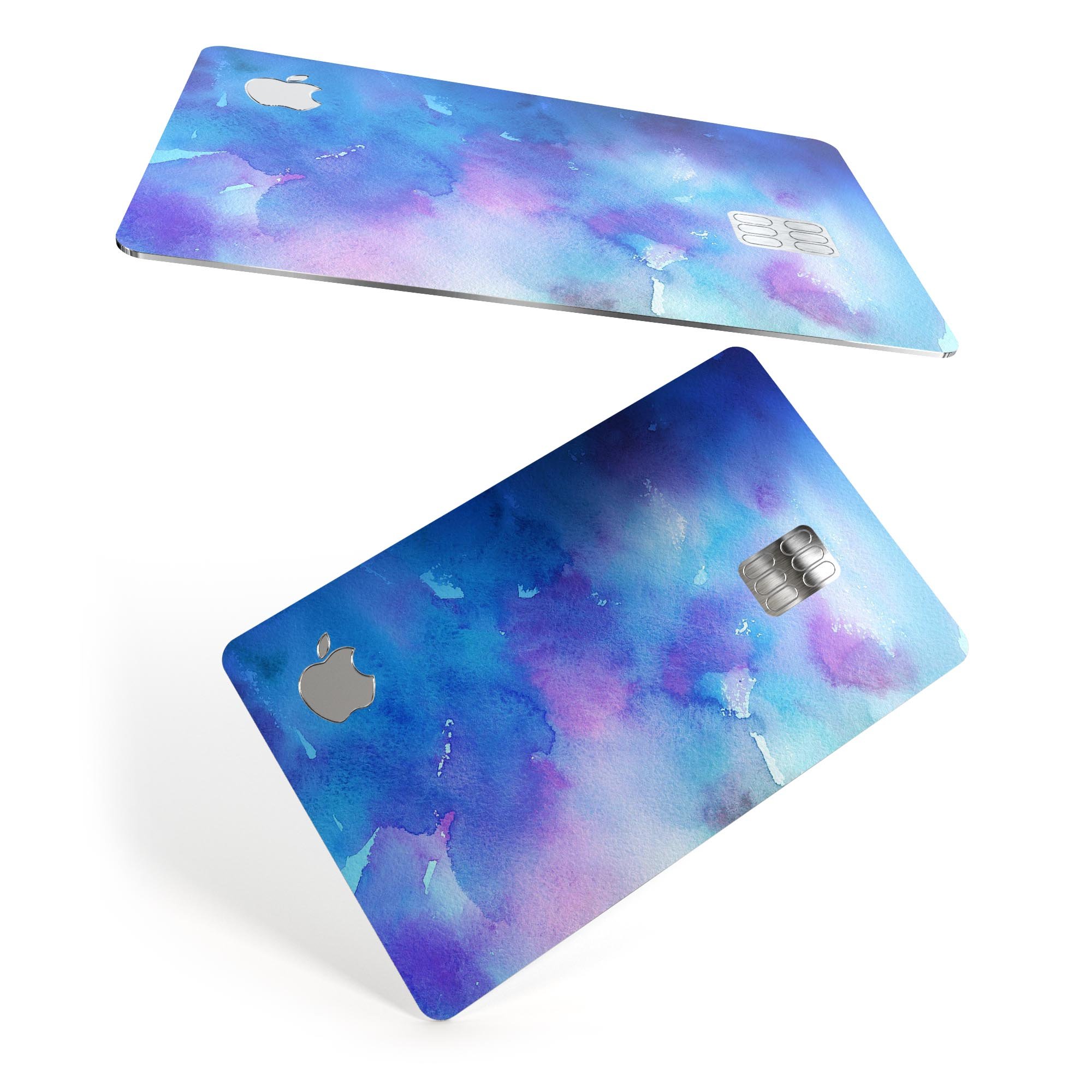 Washed 42290 Absorbed Watercolor Texture decal on an Apple Card, showcasing vibrant colors and premium design.