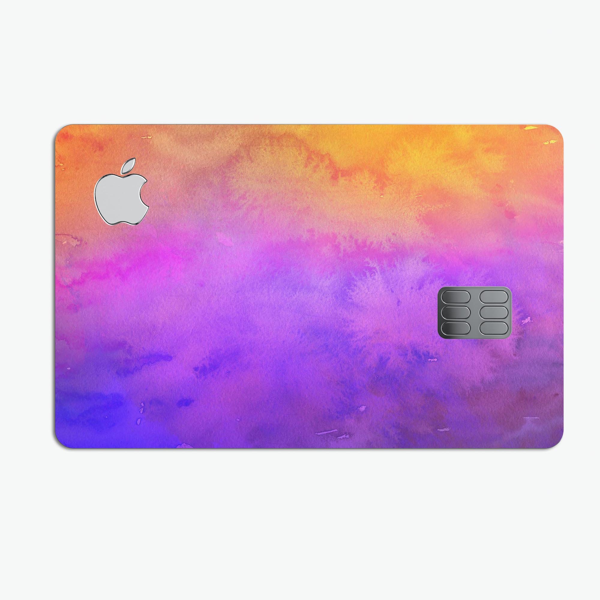 Washed 821 Absorbed Watercolor Texture decal on an Apple Card, showcasing its vibrant design and premium quality.