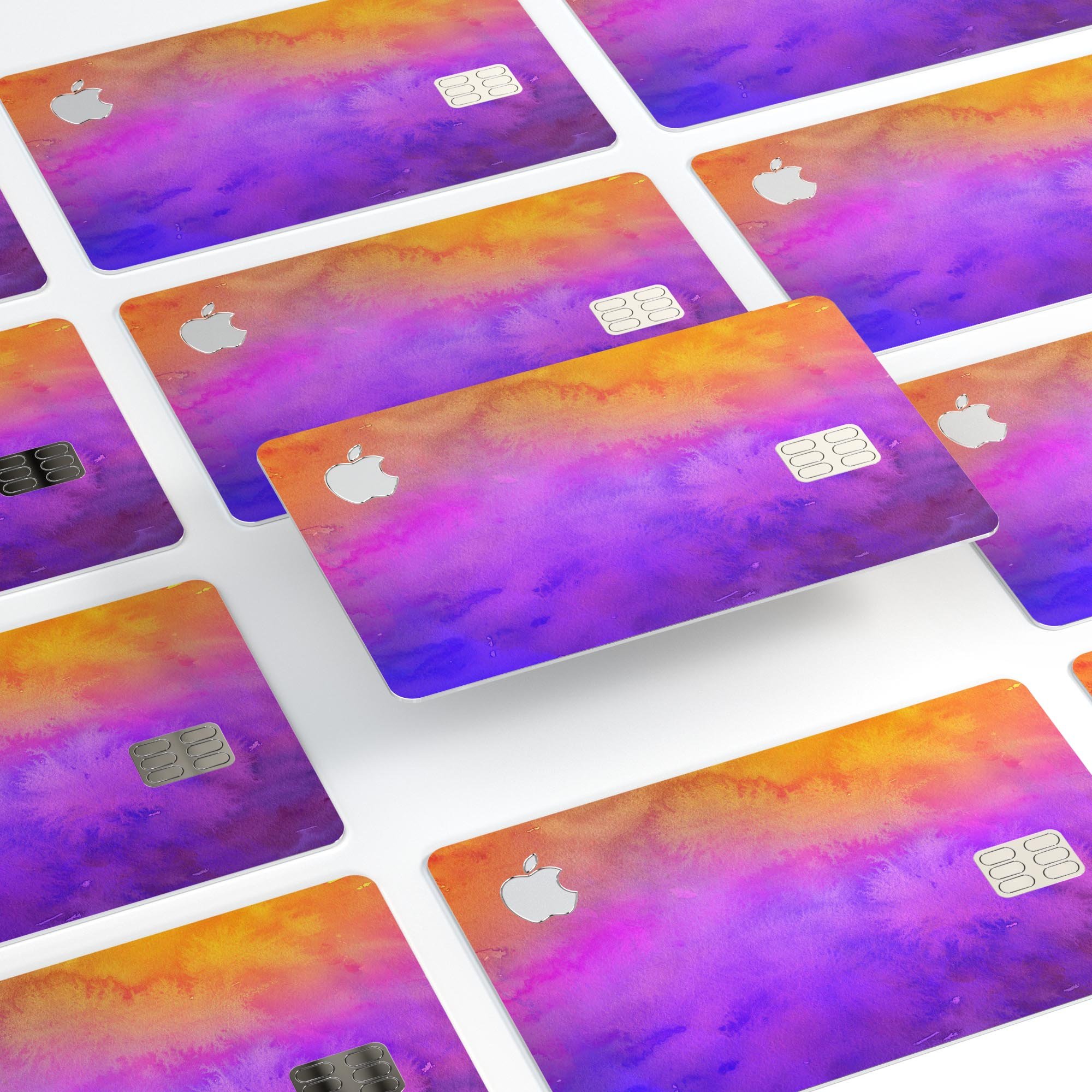 Washed 821 Absorbed Watercolor Texture decal on an Apple Card, showcasing its vibrant design and premium quality.