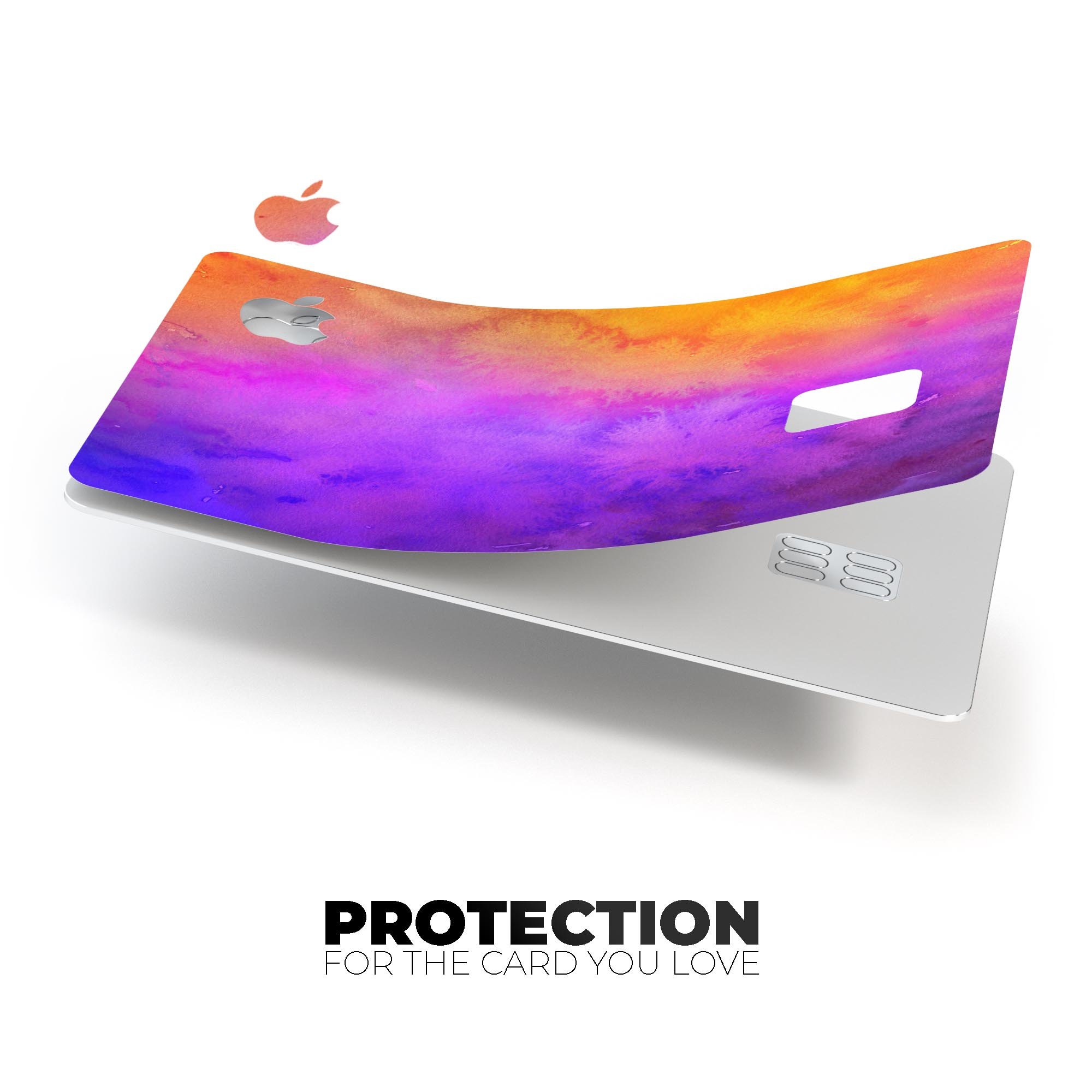 Washed 821 Absorbed Watercolor Texture decal on an Apple Card, showcasing its vibrant design and premium quality.