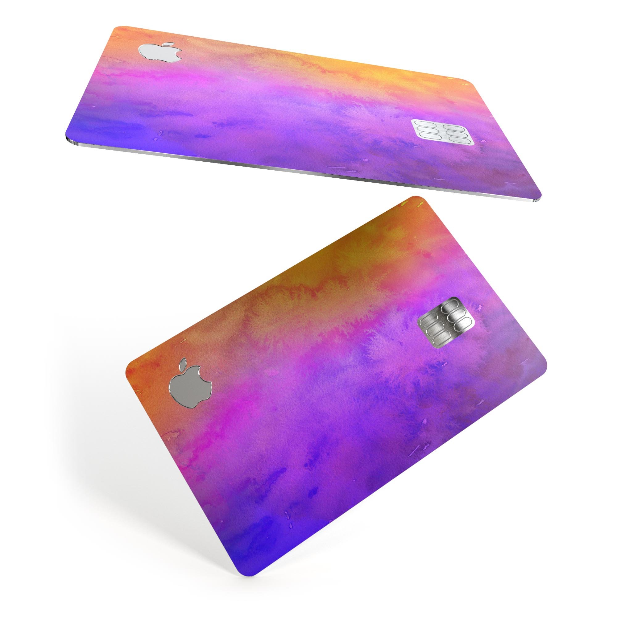 Washed 821 Absorbed Watercolor Texture decal on an Apple Card, showcasing its vibrant design and premium quality.