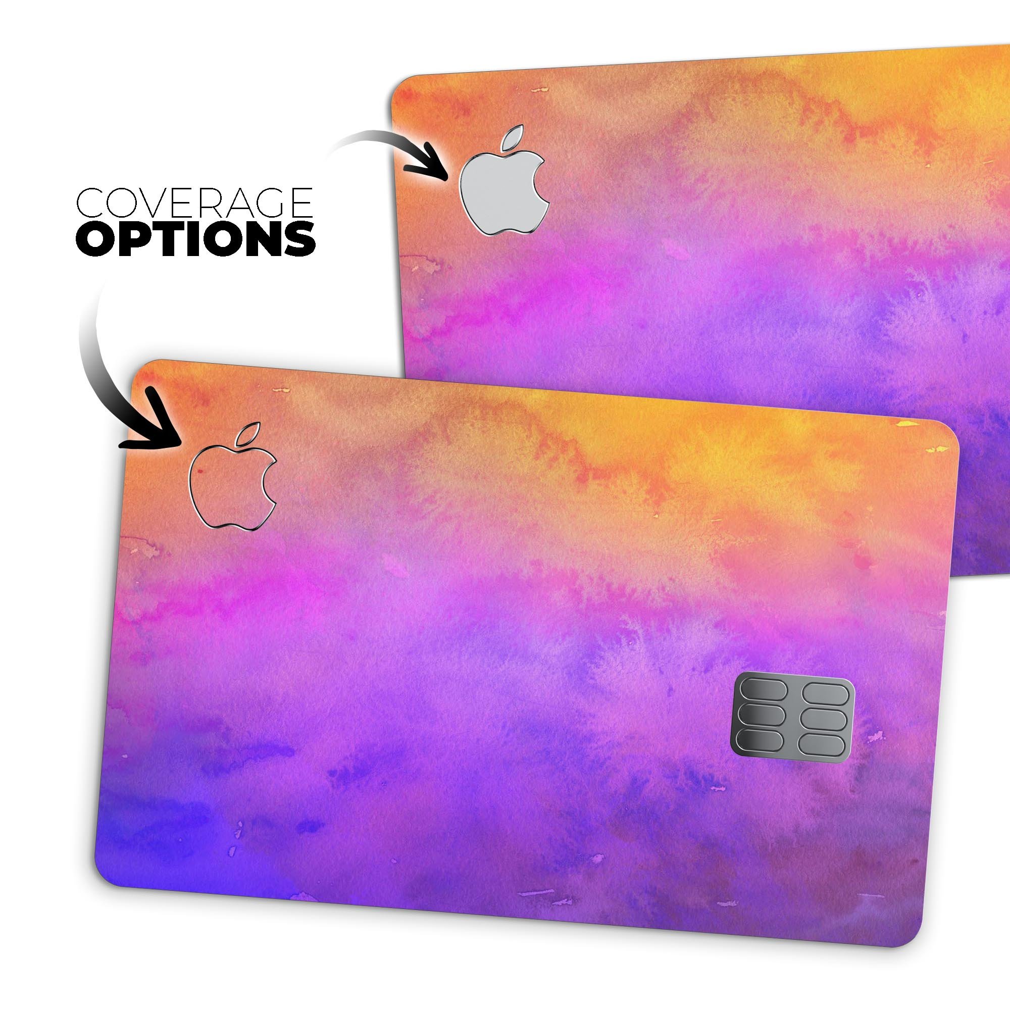 Washed 821 Absorbed Watercolor Texture decal on an Apple Card, showcasing its vibrant design and premium quality.