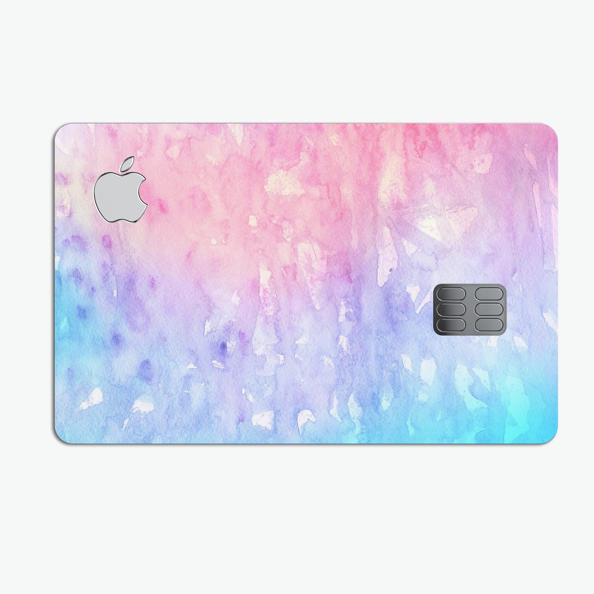 Washed Pink Watercolor Texture decal for Apple Card, showcasing a vibrant design with premium vinyl finish.