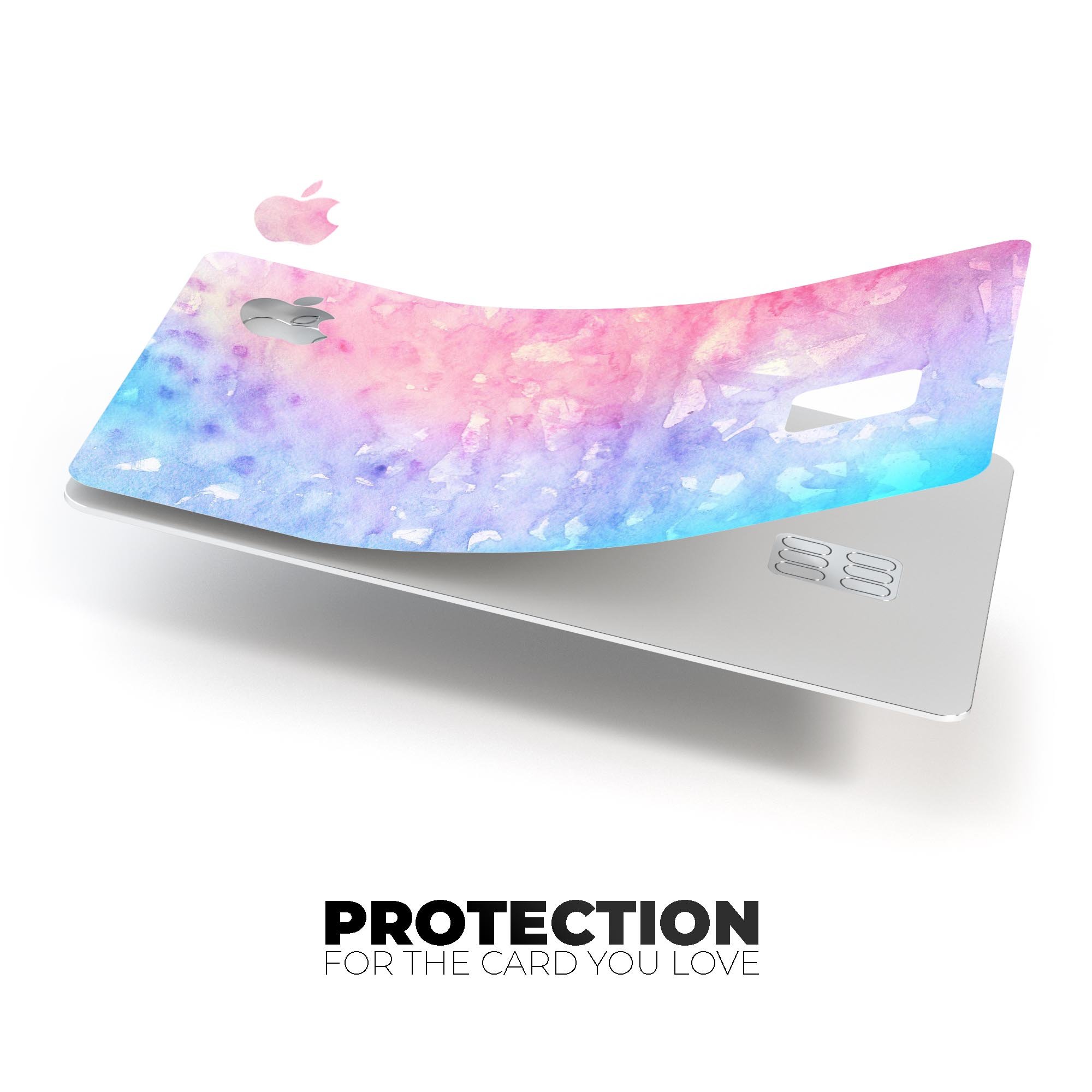 Washed Pink Watercolor Texture decal for Apple Card, showcasing a vibrant design with premium vinyl finish.