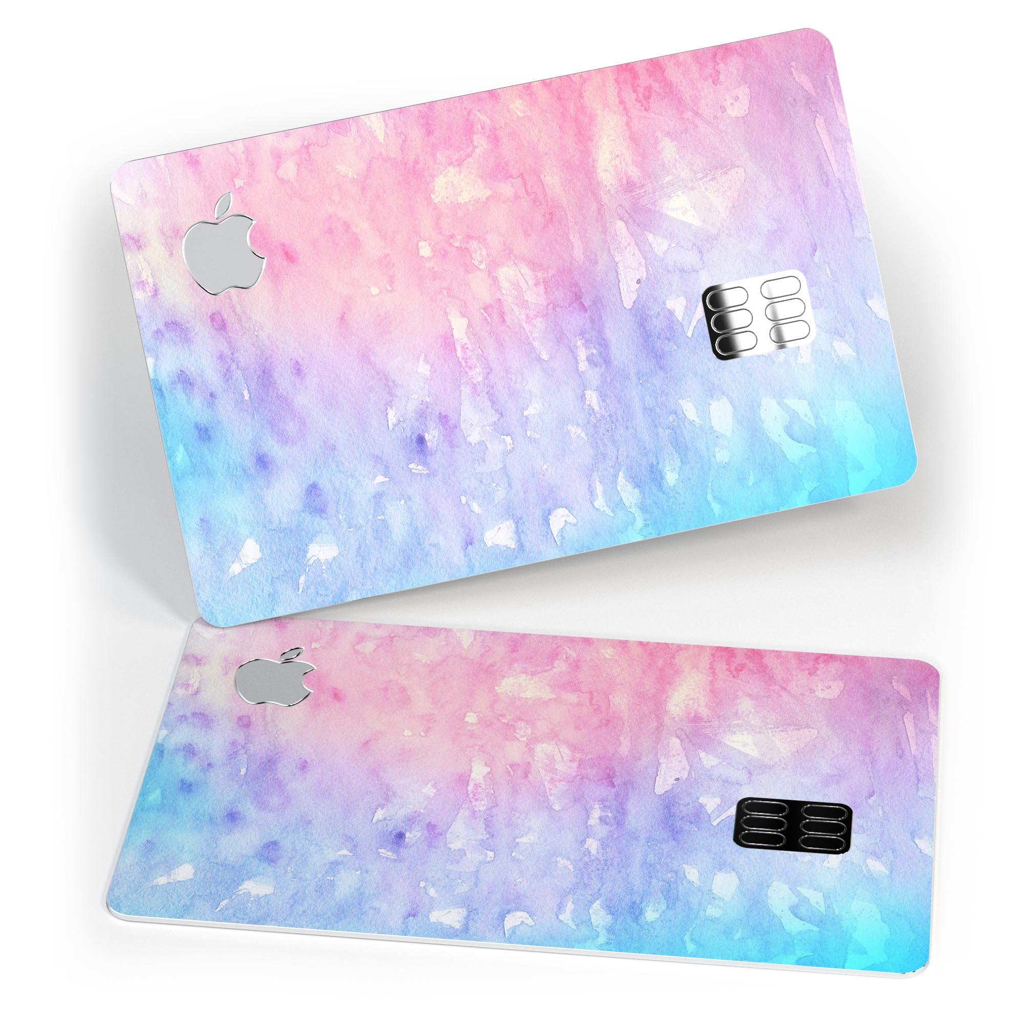 Washed Pink Watercolor Texture decal for Apple Card, showcasing a vibrant design with premium vinyl finish.