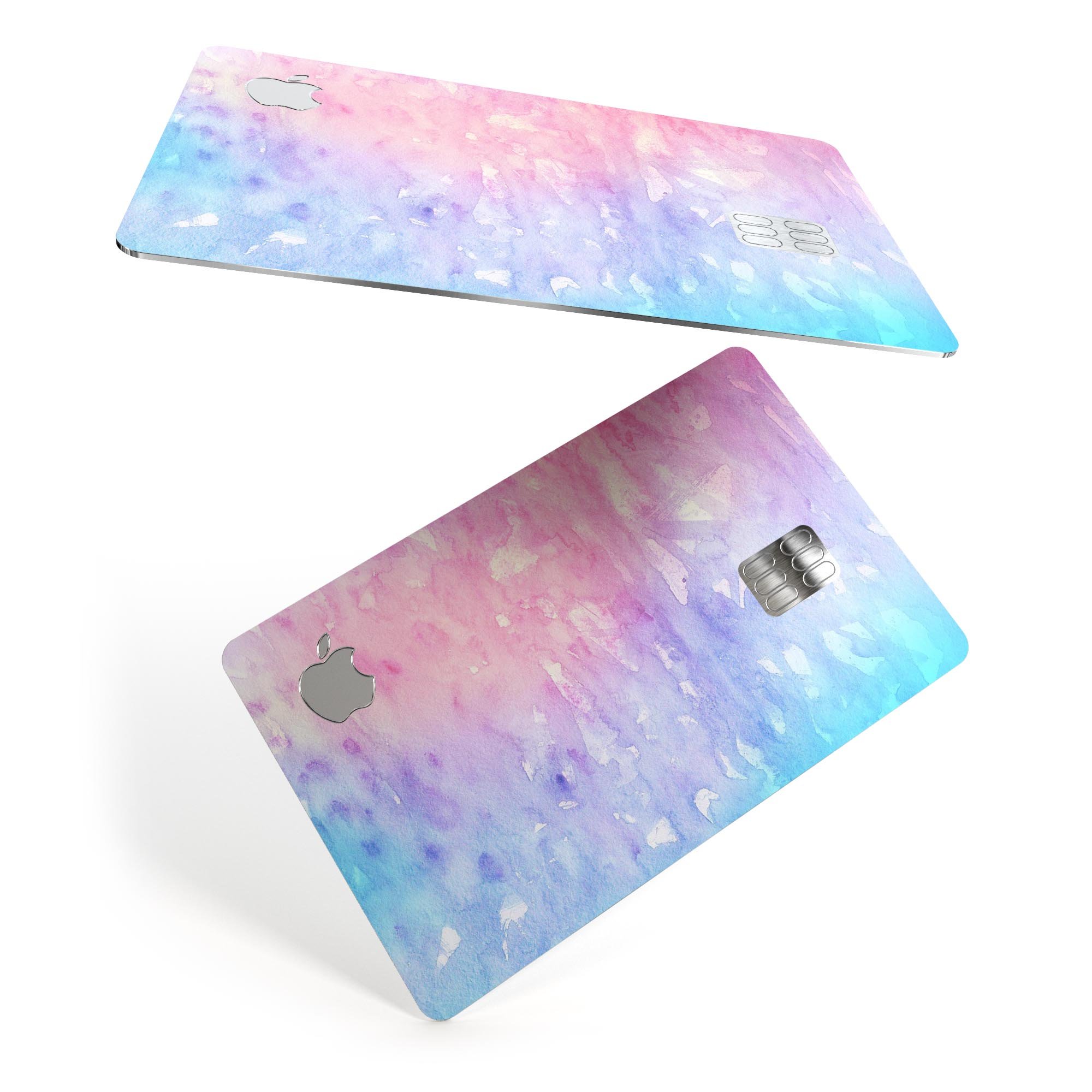 Washed Pink Watercolor Texture decal for Apple Card, showcasing a vibrant design with premium vinyl finish.