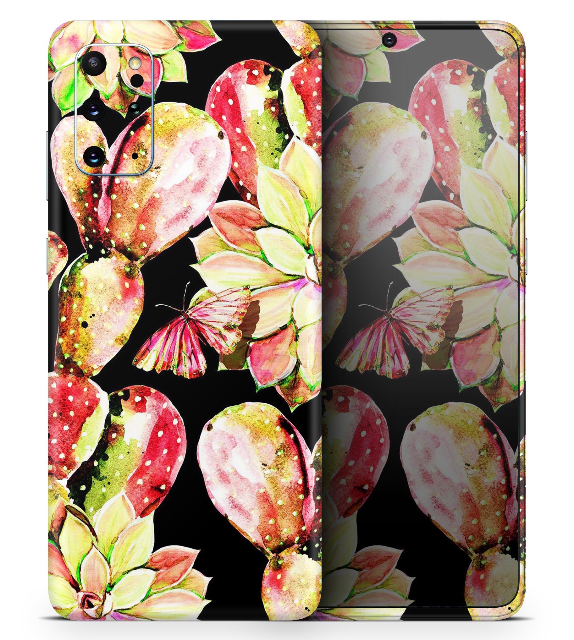 Watercolor Cactus Succulent Bloom V5 skin for Samsung Galaxy, showcasing vibrant cactus design on a sleek vinyl surface.