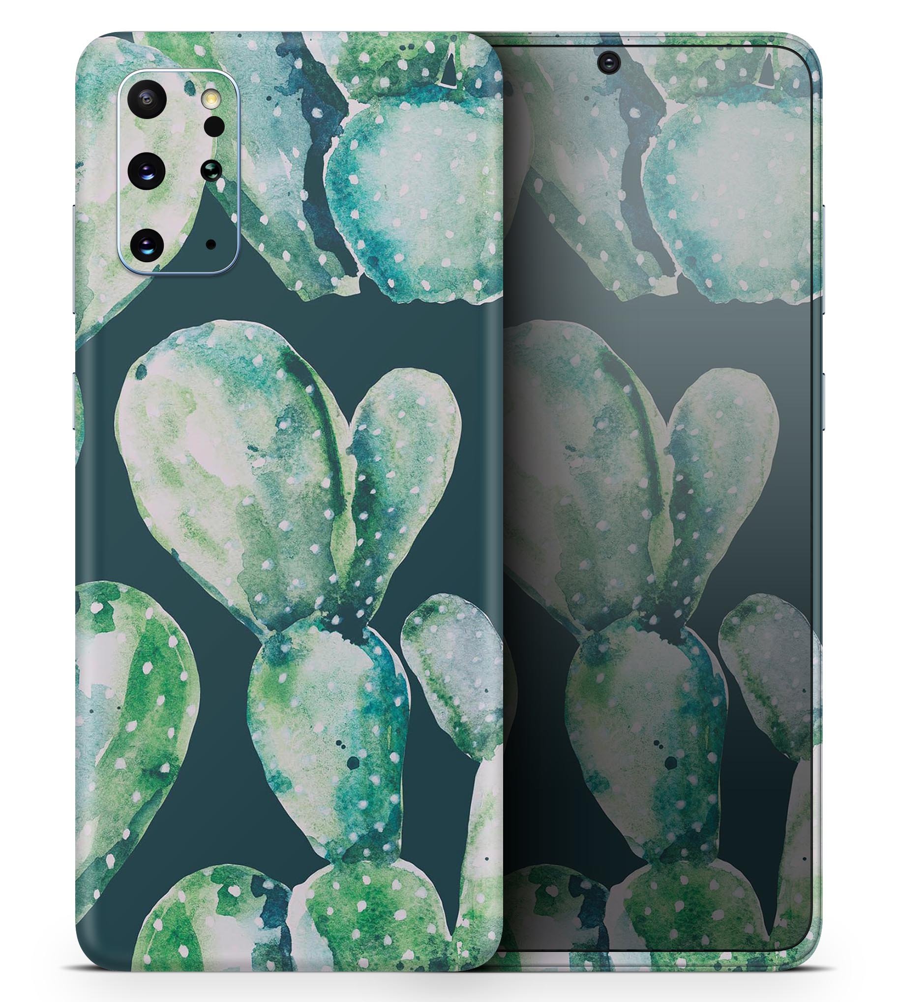 Watercolor Cactus Succulent Bloom V7 skin for Samsung Galaxy, featuring vibrant cactus designs on a premium vinyl material.