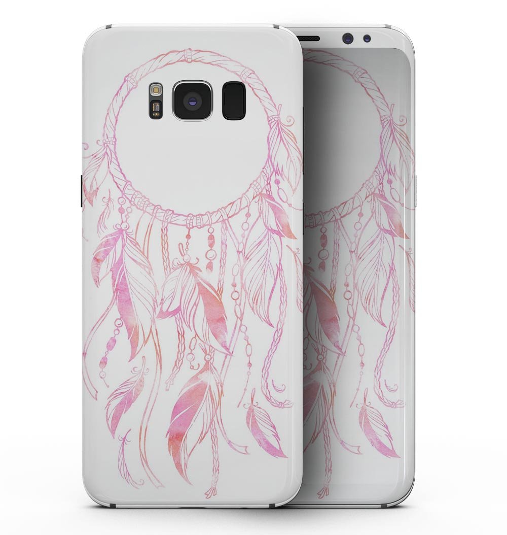 WaterColor Dreamcatchers skin kit for Samsung Galaxy S8, showcasing vibrant colors and intricate patterns.