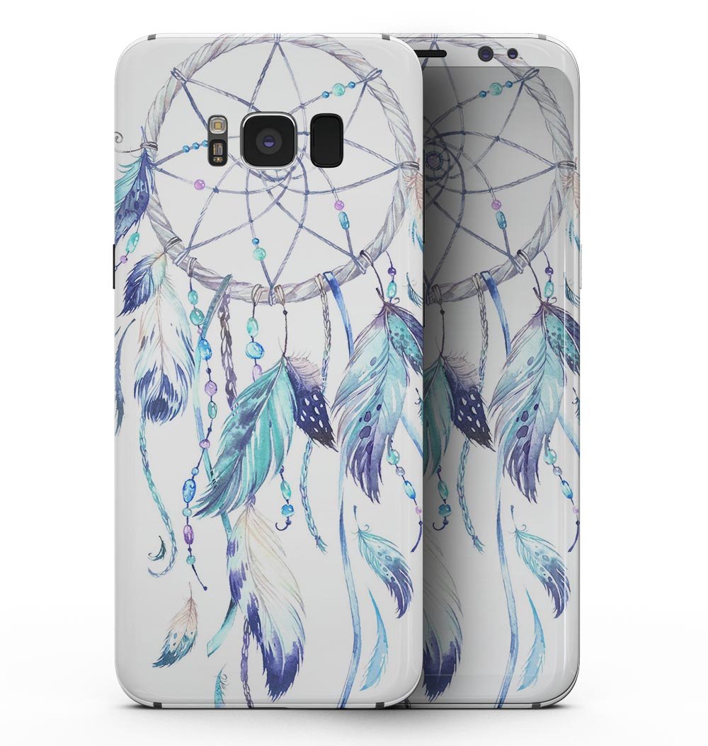 WaterColor Dreamcatchers full-body skin kit for Samsung Galaxy S8, showcasing vibrant colors and intricate design.