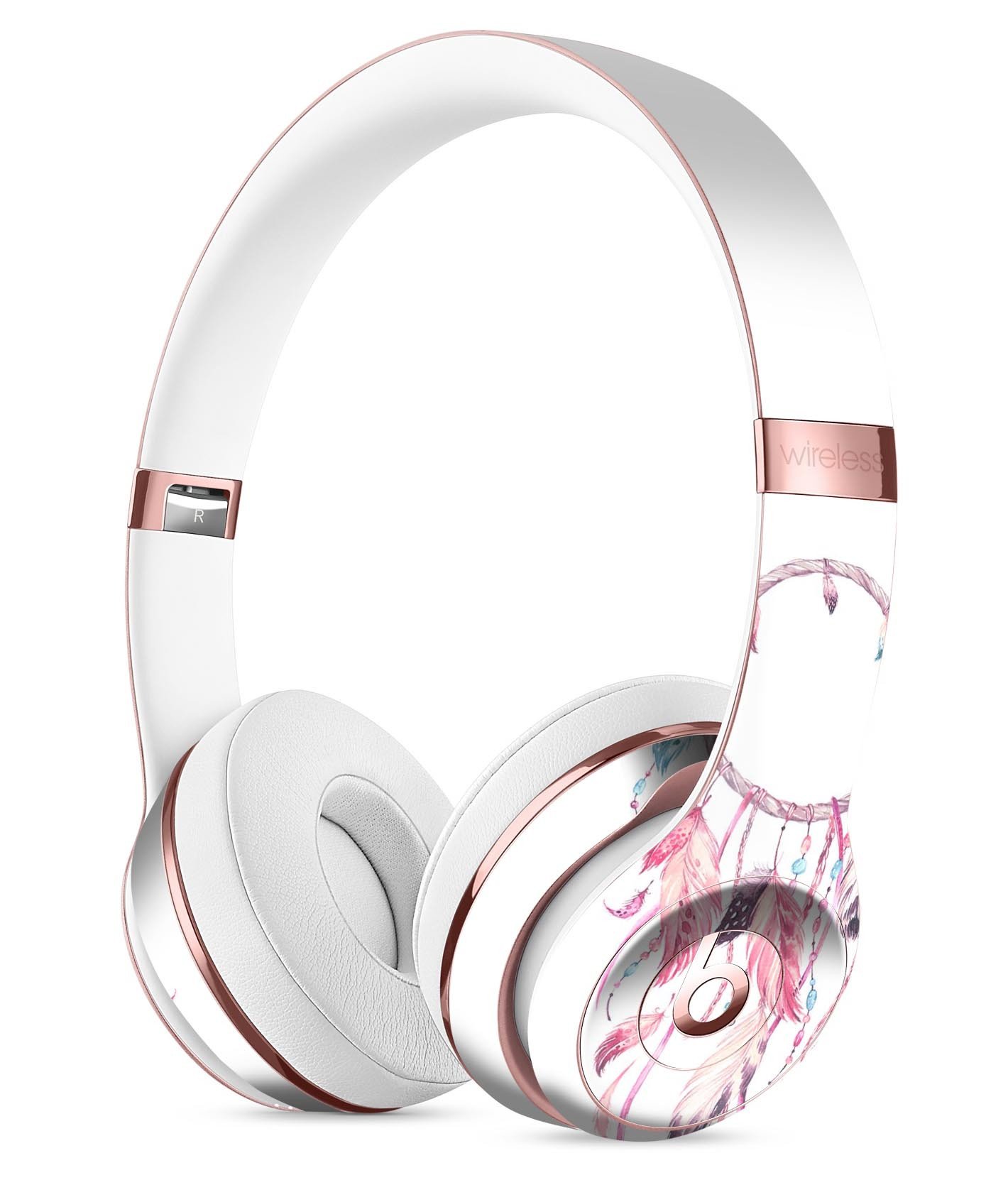 WaterColor Dreamcatchers v4 Full-Body Skin Kit designed for Beats by Dre Solo 3 Wireless Headphones, showcasing vibrant colors and artistic patterns.