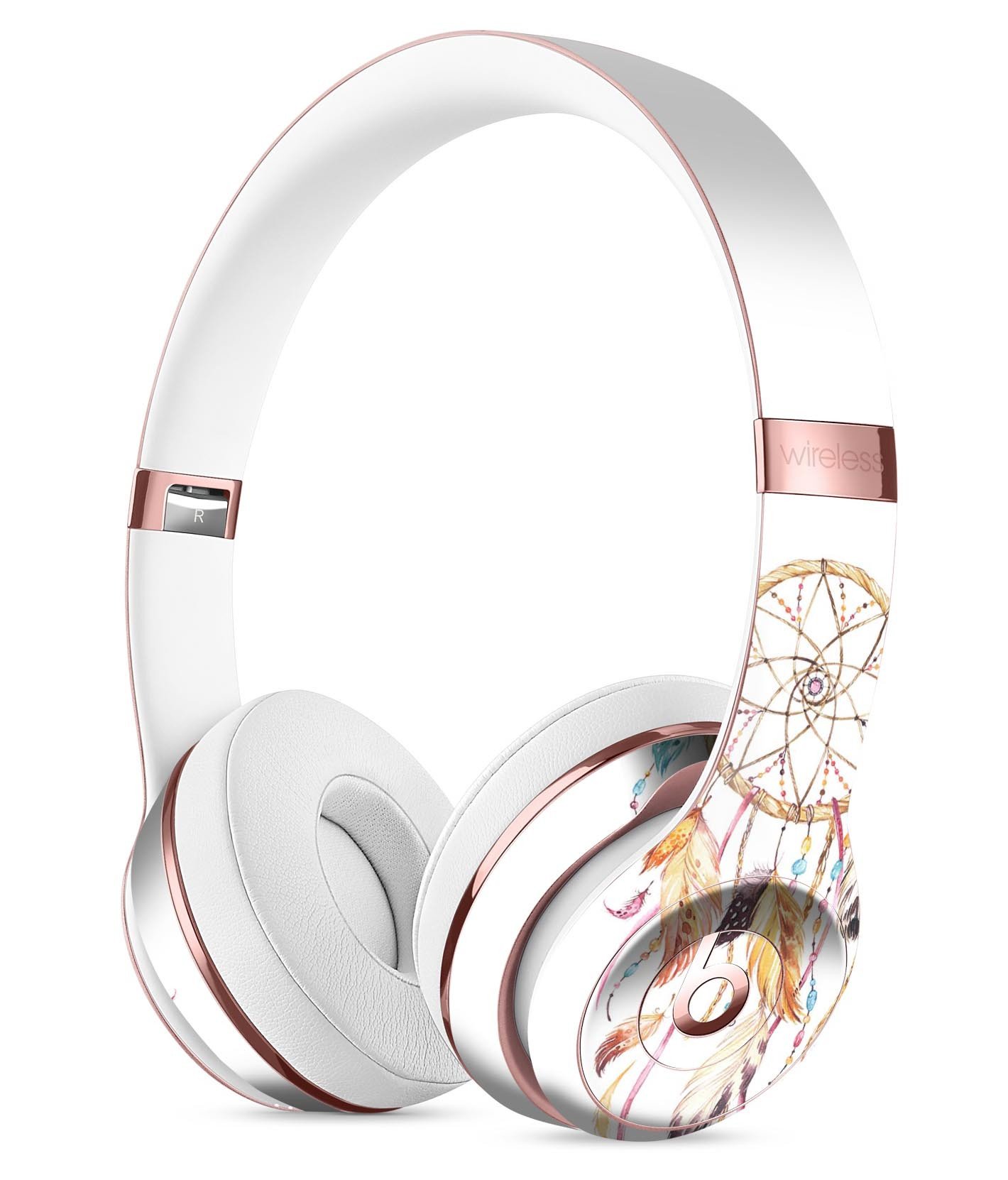 WaterColor Dreamcatchers v8 Full-Body Skin Kit for Beats by Dre Solo 3 Wireless Headphones, showcasing vibrant colors and unique design.