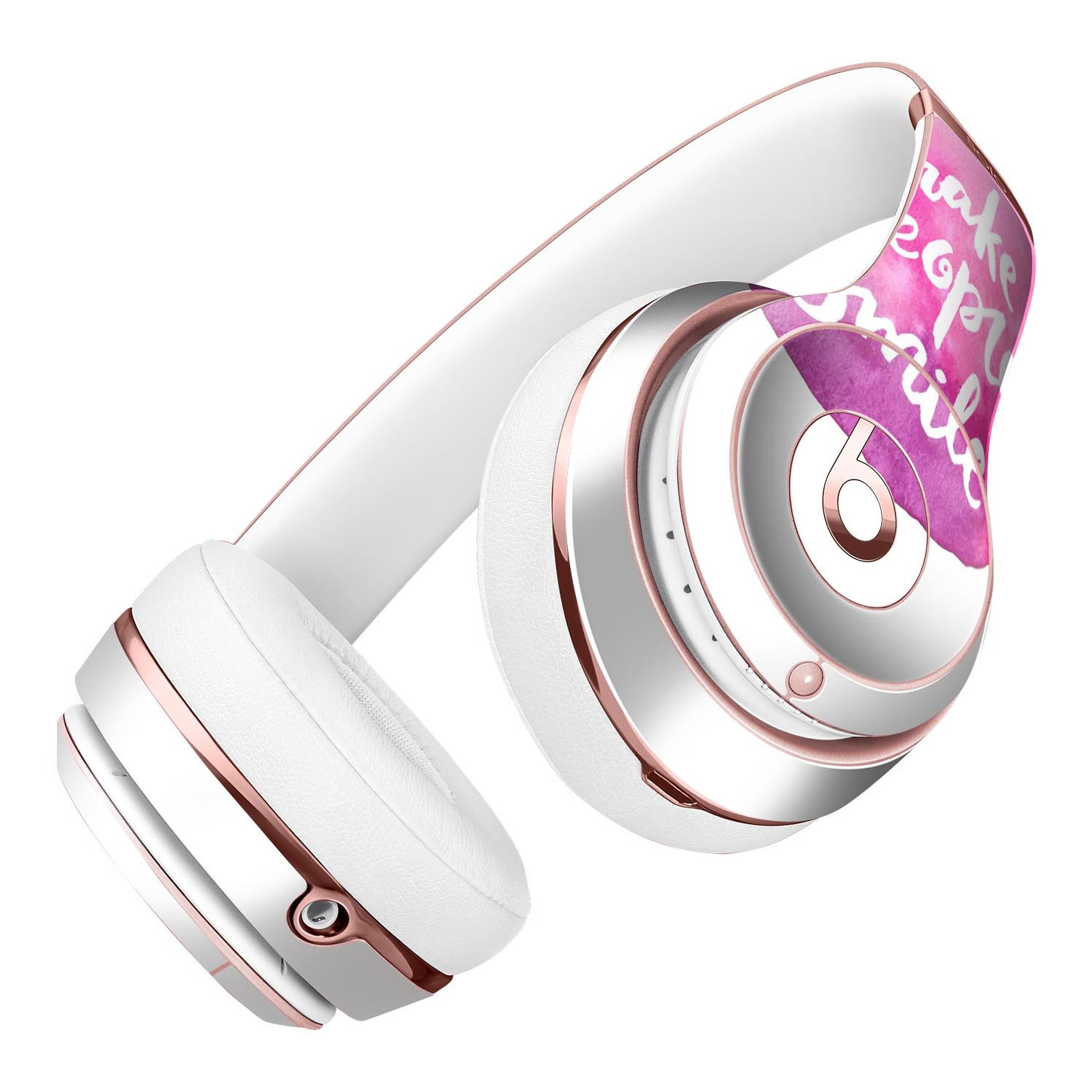 Watercolor Pink skin kit for Beats by Dre Solo 3 Wireless Headphones, showcasing vibrant design and premium vinyl material.