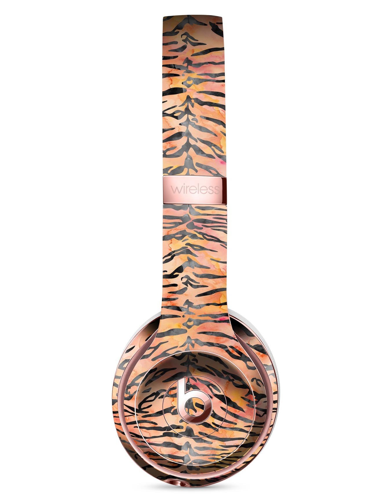 Watercolor Tiger Pattern Full-Body Skin Kit designed for Beats by Dre Solo 3 Wireless Headphones, showcasing vibrant colors and intricate design.