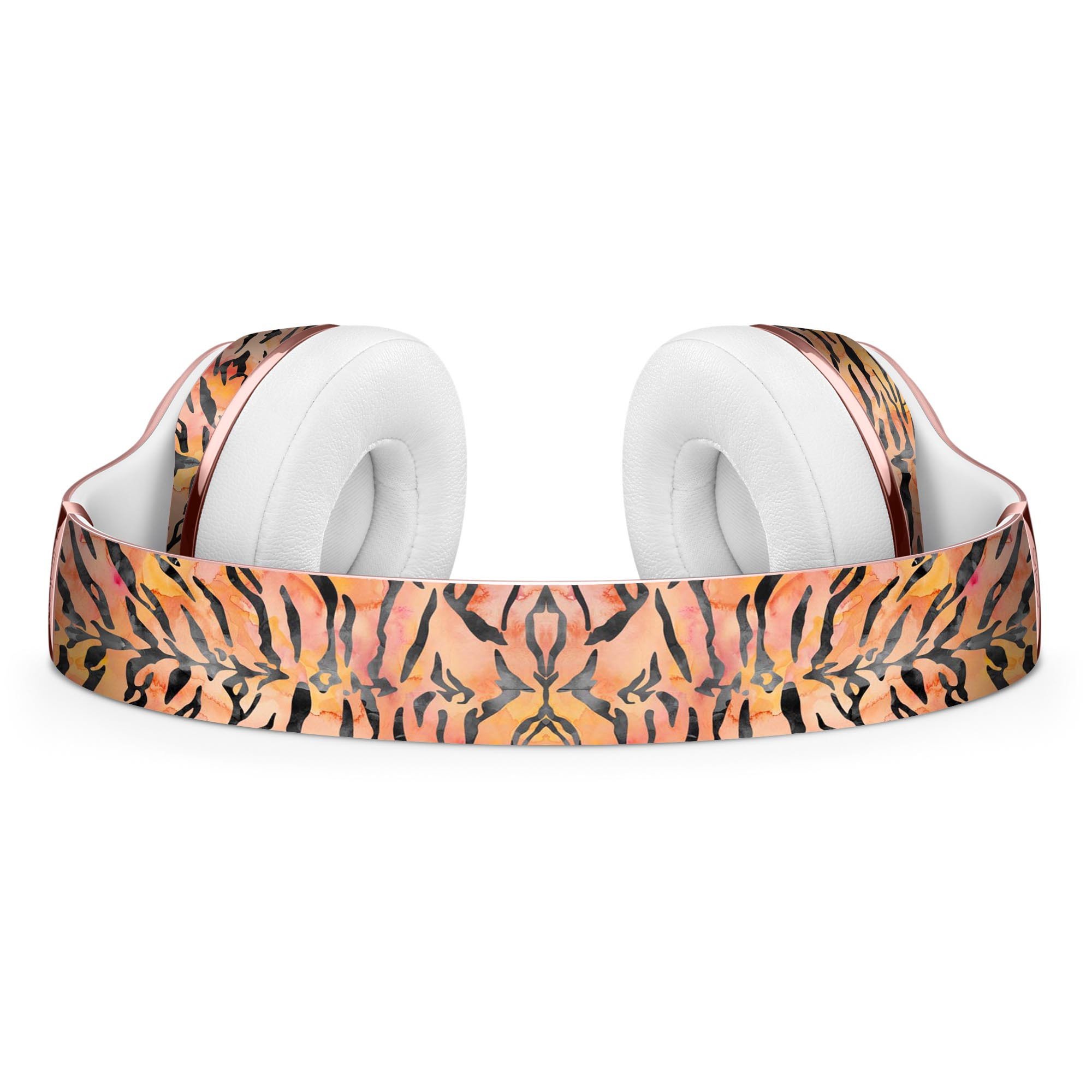 Watercolor Tiger Pattern Full-Body Skin Kit designed for Beats by Dre Solo 3 Wireless Headphones, showcasing vibrant colors and intricate design.