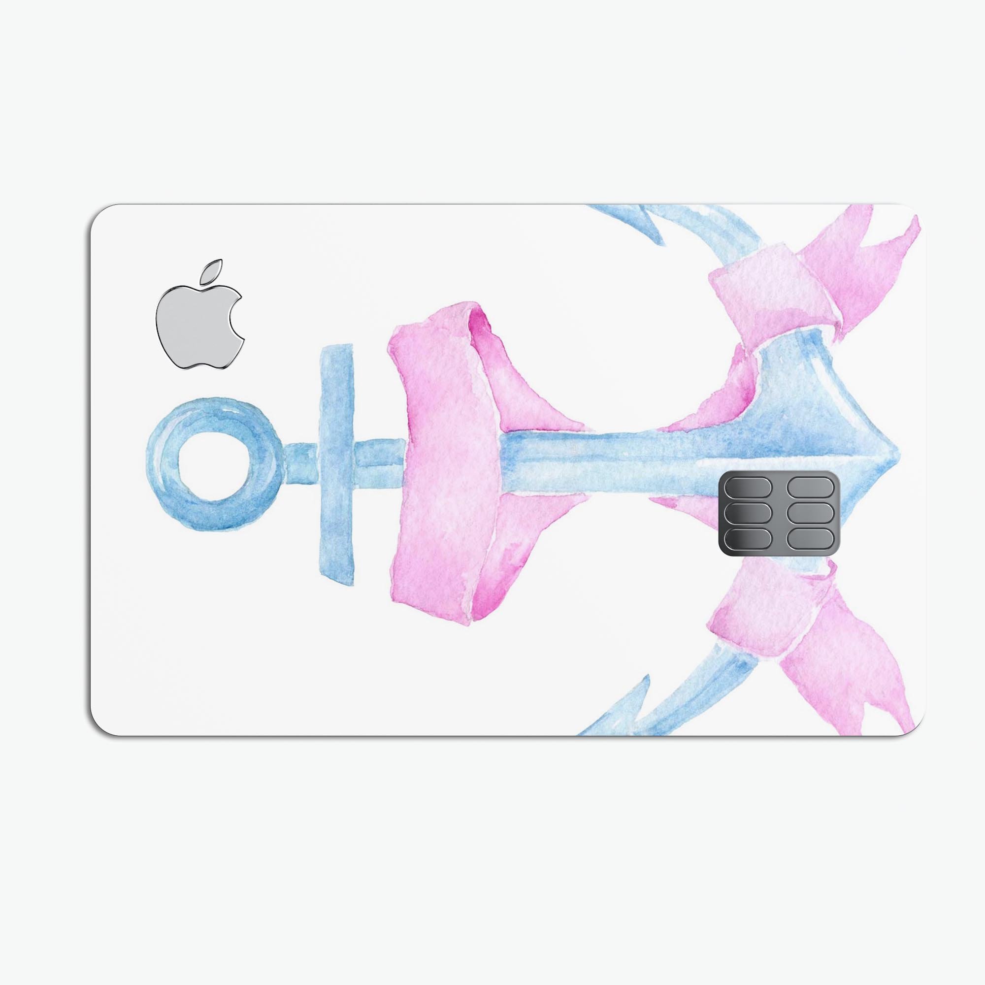 Watercolored Ribbon decal skin for Apple Card, showcasing vibrant colors and premium vinyl material.