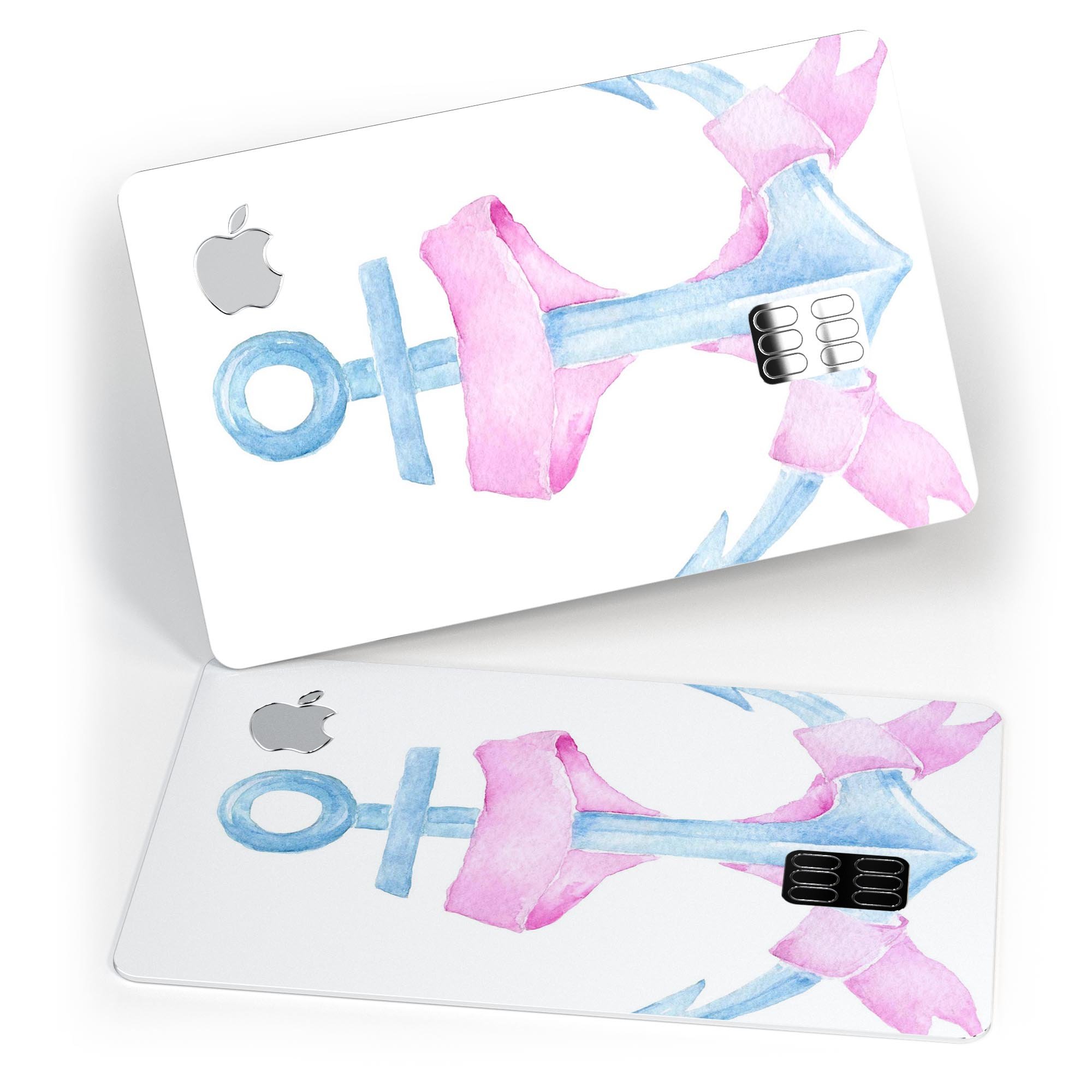 Watercolored Ribbon decal skin for Apple Card, showcasing vibrant colors and premium vinyl material.