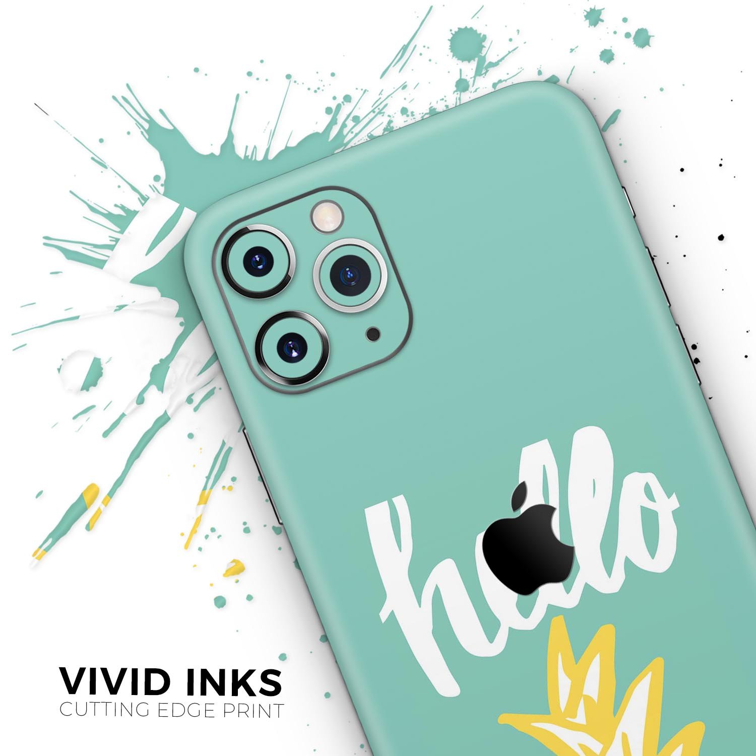 Well Hello Pineapple Skin-Kit for Apple iPhone 14, featuring vibrant pineapple design on premium vinyl.