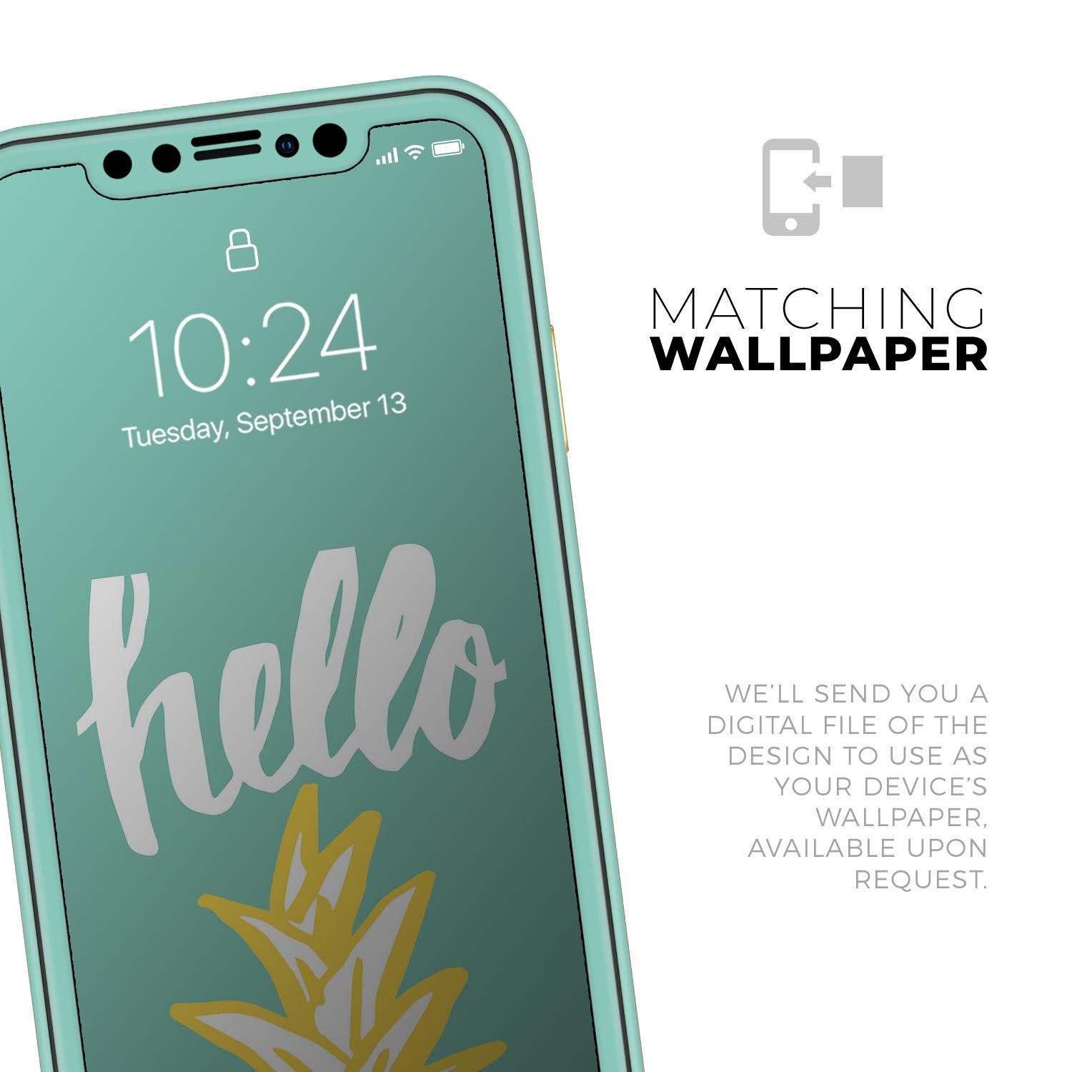 Well Hello Pineapple Skin-Kit for Apple iPhone 14, featuring vibrant pineapple design on premium vinyl.