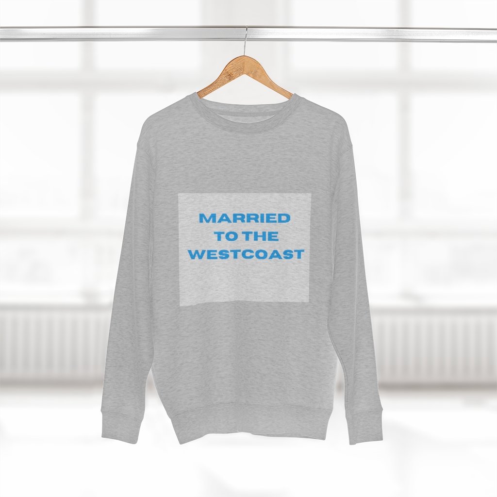 Westcoast Lover Cozy Crew Neck Sweater in soft fleece fabric, showcasing its tight-knit construction and regular fit.