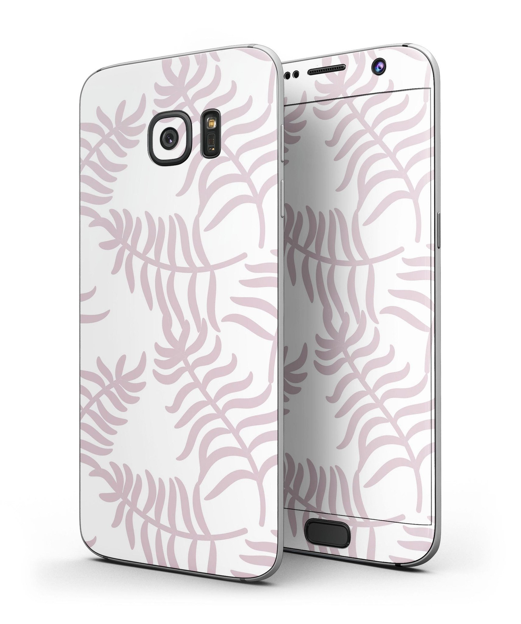 Whispy Leaves of Pink full body skin kit for Samsung Galaxy S7, showcasing vibrant colors and premium vinyl material.