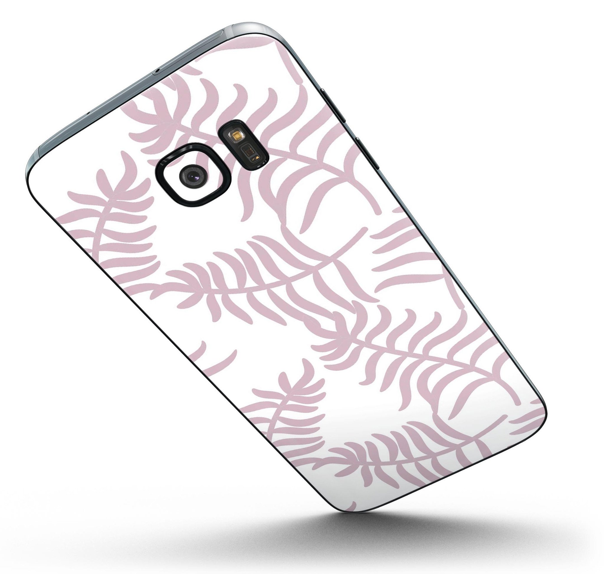 Whispy Leaves of Pink full body skin kit for Samsung Galaxy S7, showcasing vibrant colors and premium vinyl material.