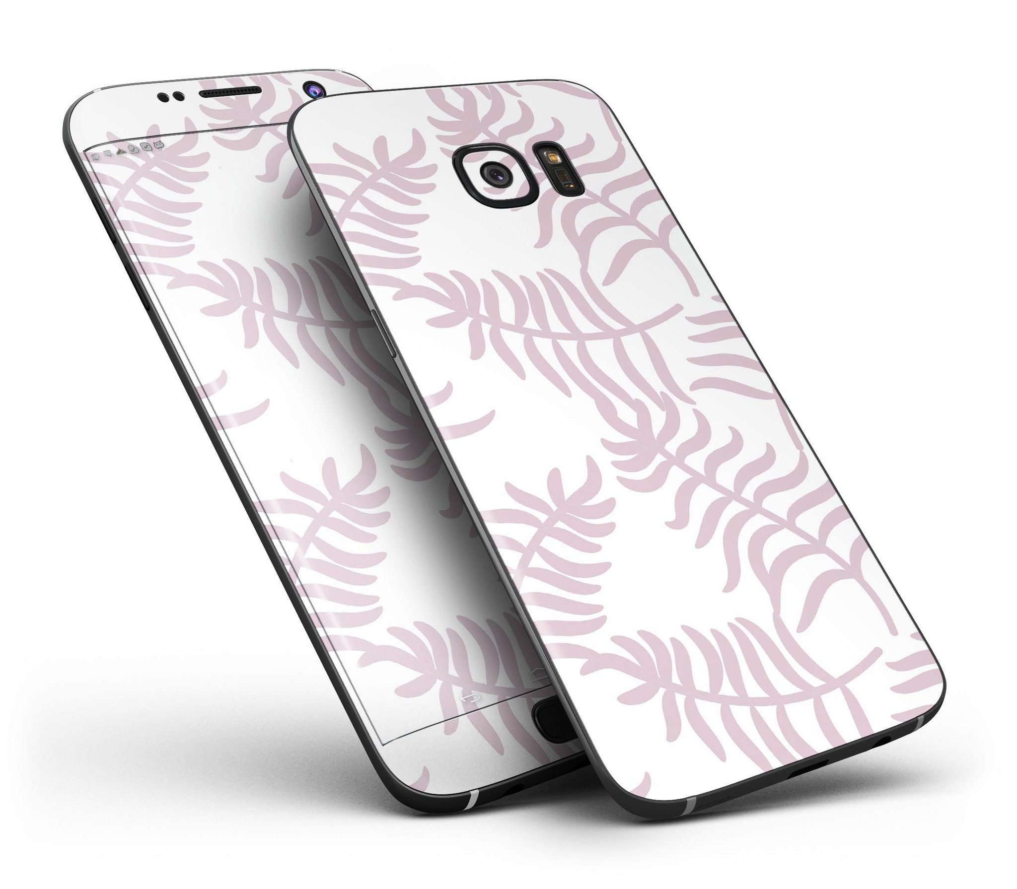 Whispy Leaves of Pink full body skin kit for Samsung Galaxy S7, showcasing vibrant colors and premium vinyl material.