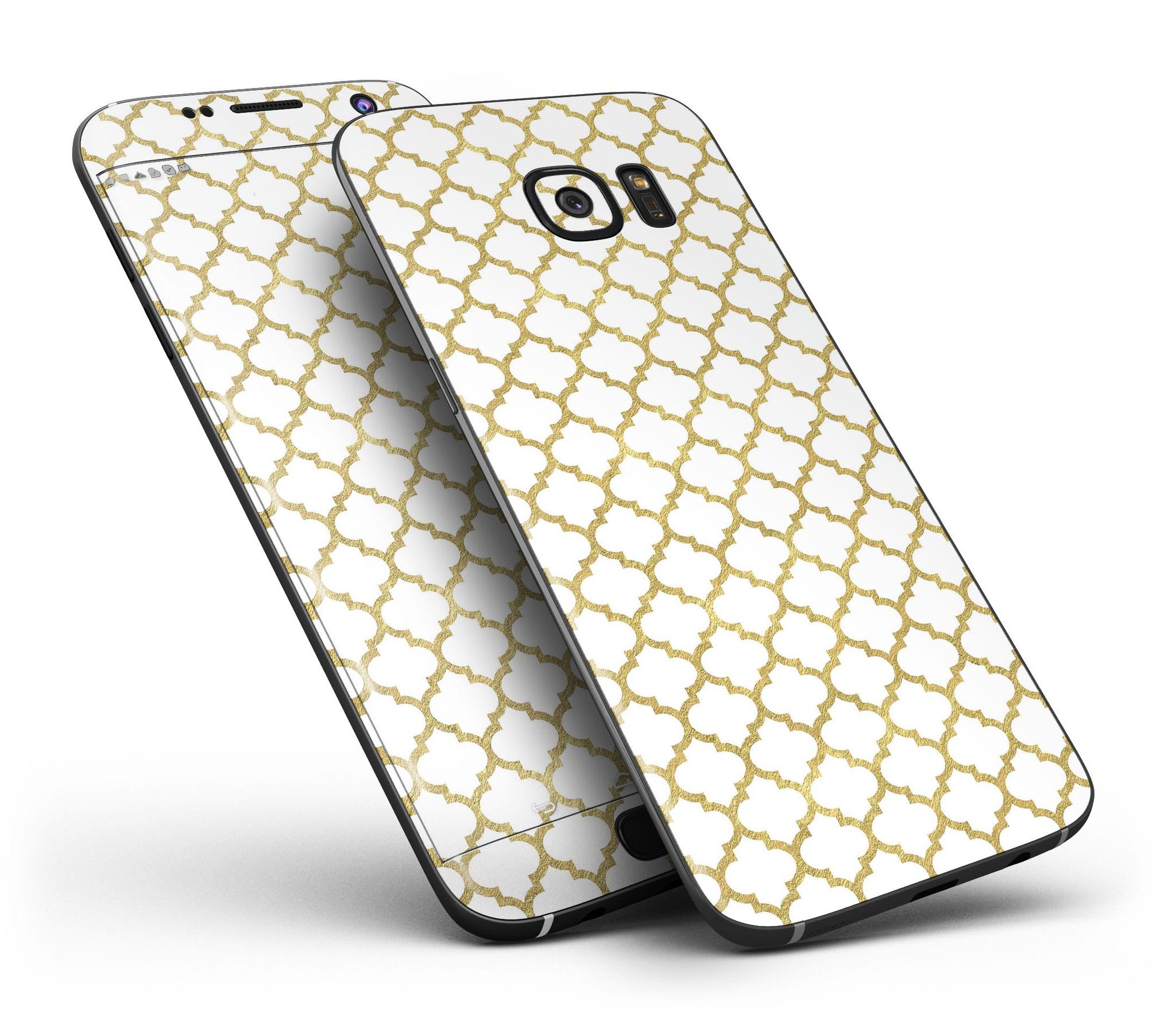 White and Gold Foil Skin-Kit for Samsung Galaxy S7, showcasing its sleek design and premium finish.