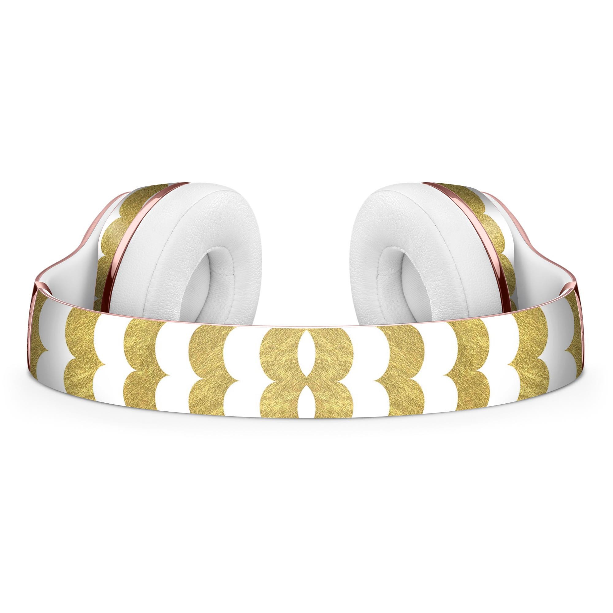 White and Gold Foil v9 Full-Body Skin Kit for Beats by Dre Solo 3, showcasing a stylish design that protects headphones.