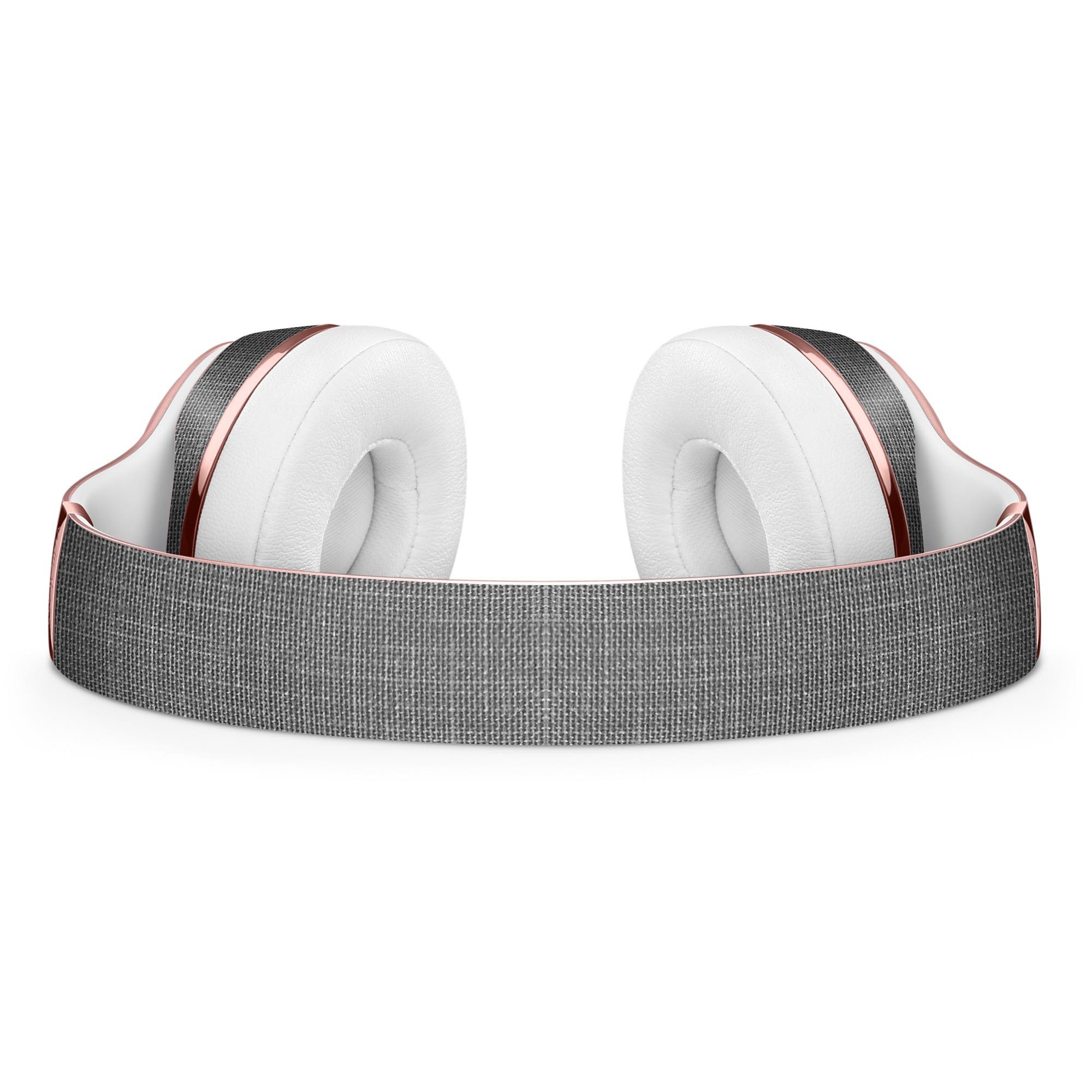 White and Gray Scratched Fabric Surface Skin Kit for Beats by Dre Solo 3 Wireless Headphones, showcasing a stylish design and premium vinyl material.