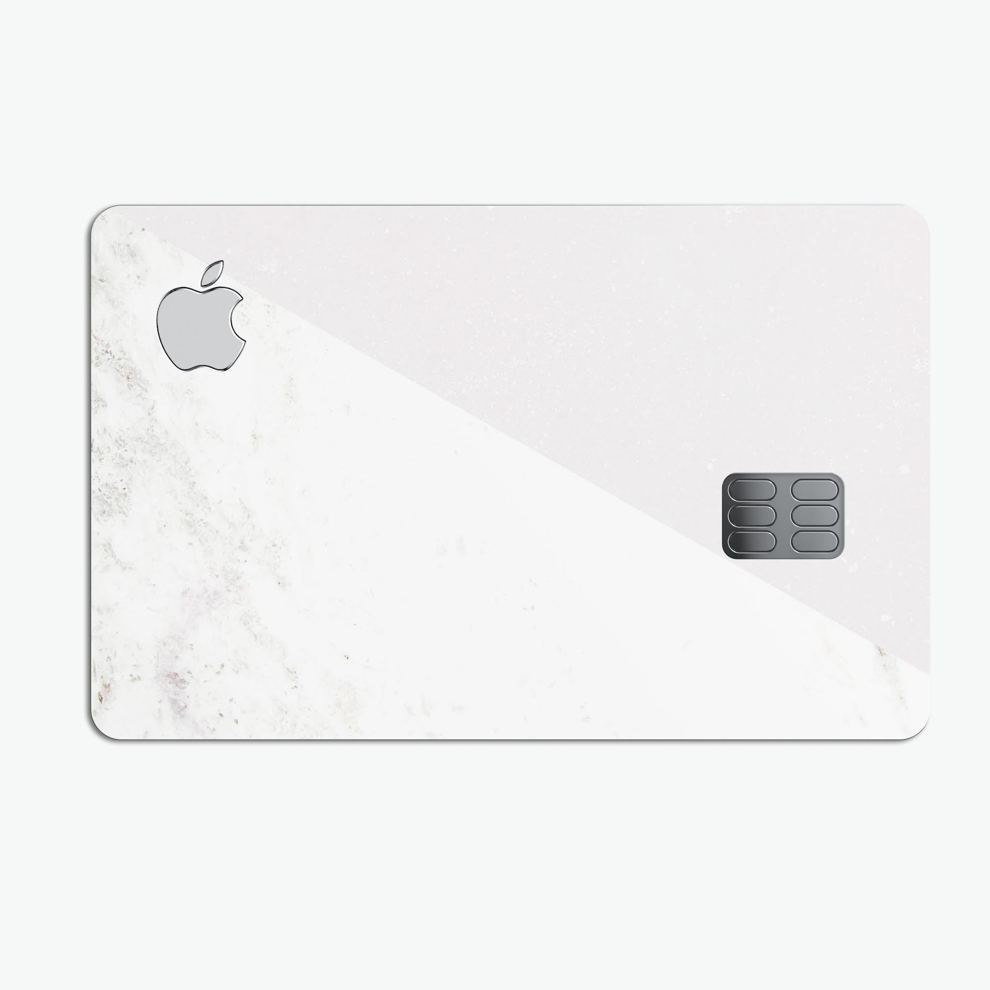 White and Neutral Marble Slab skin for Apple Card, showcasing premium vinyl design and protective features.