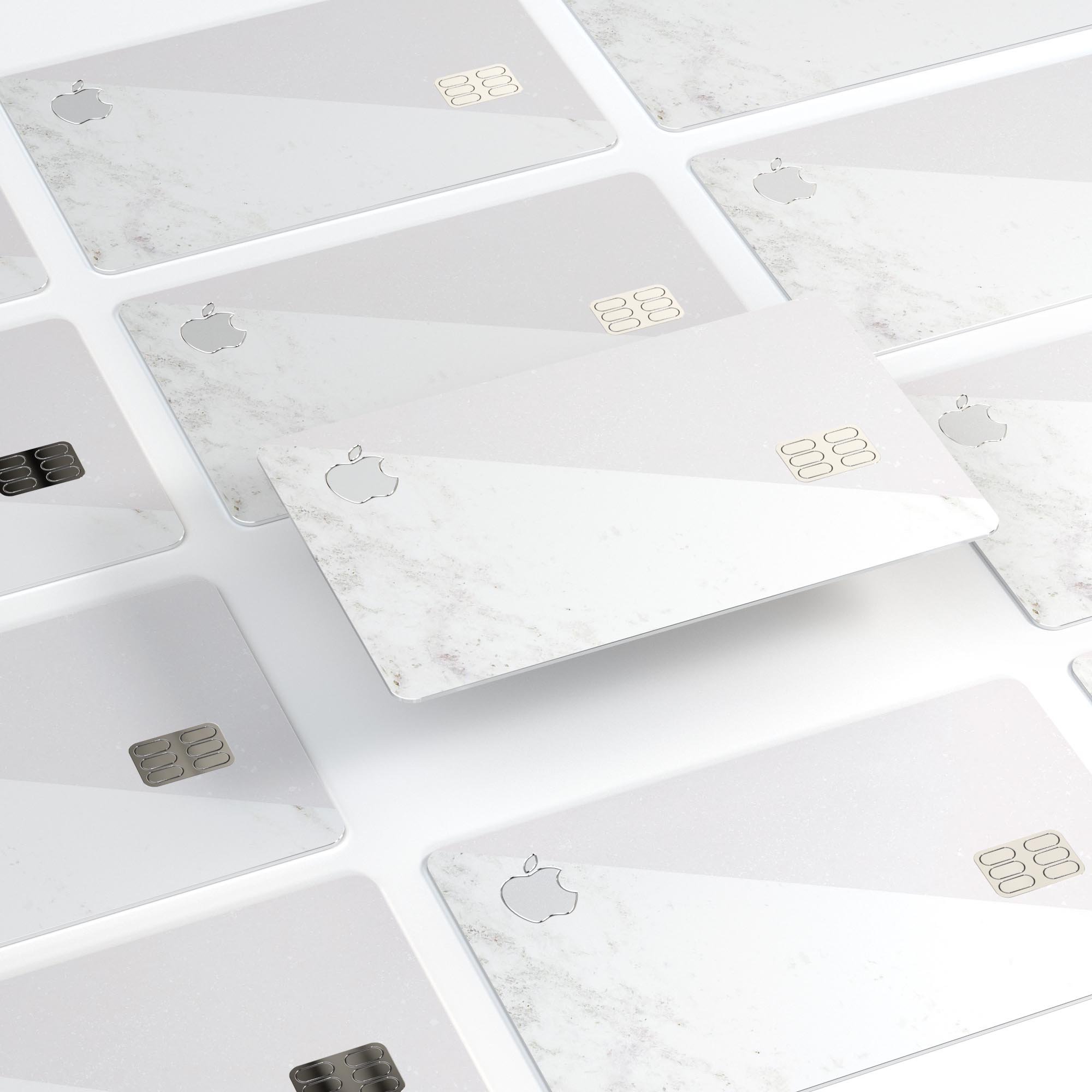 White and Neutral Marble Slab skin for Apple Card, showcasing premium vinyl design and protective features.