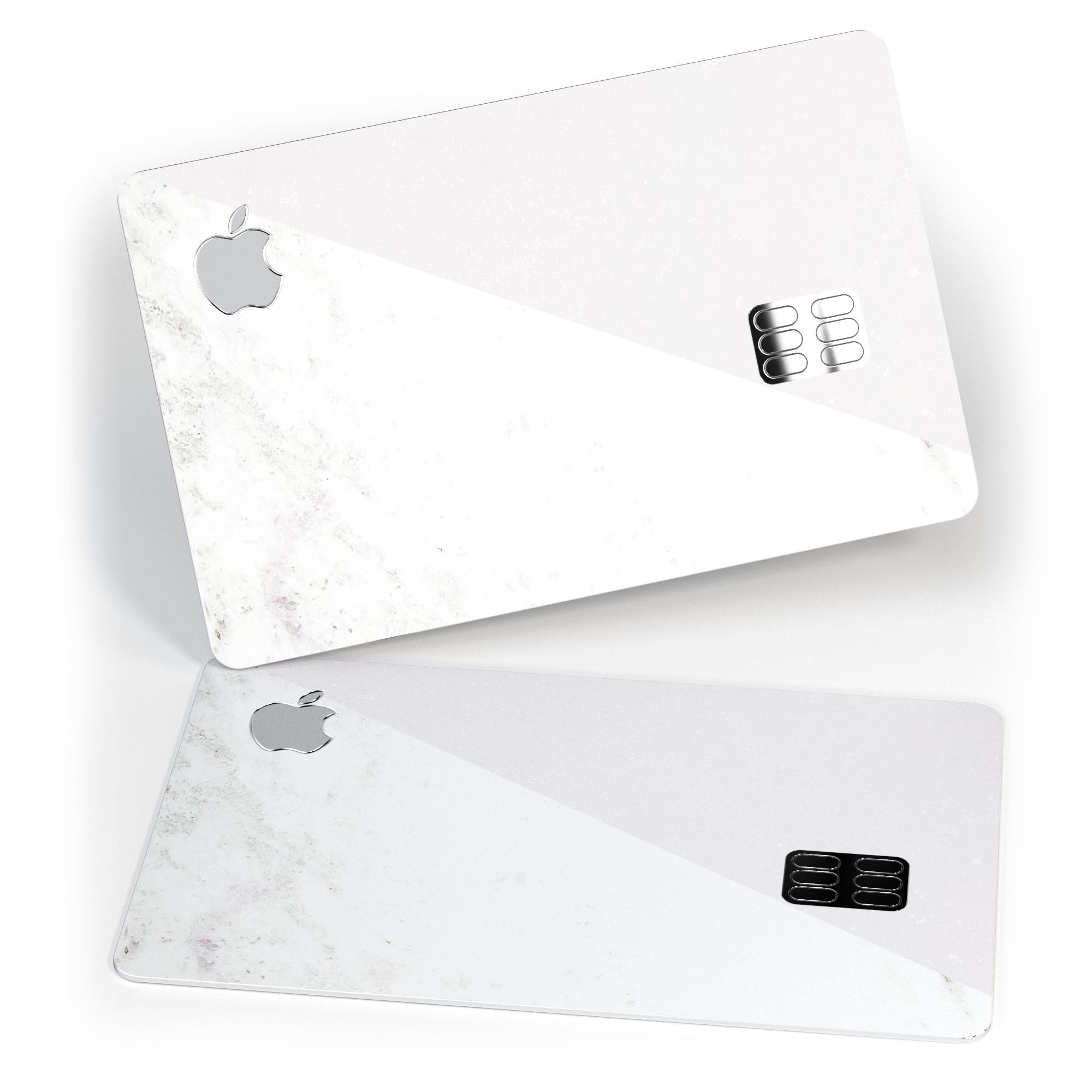 White and Neutral Marble Slab skin for Apple Card, showcasing premium vinyl design and protective features.