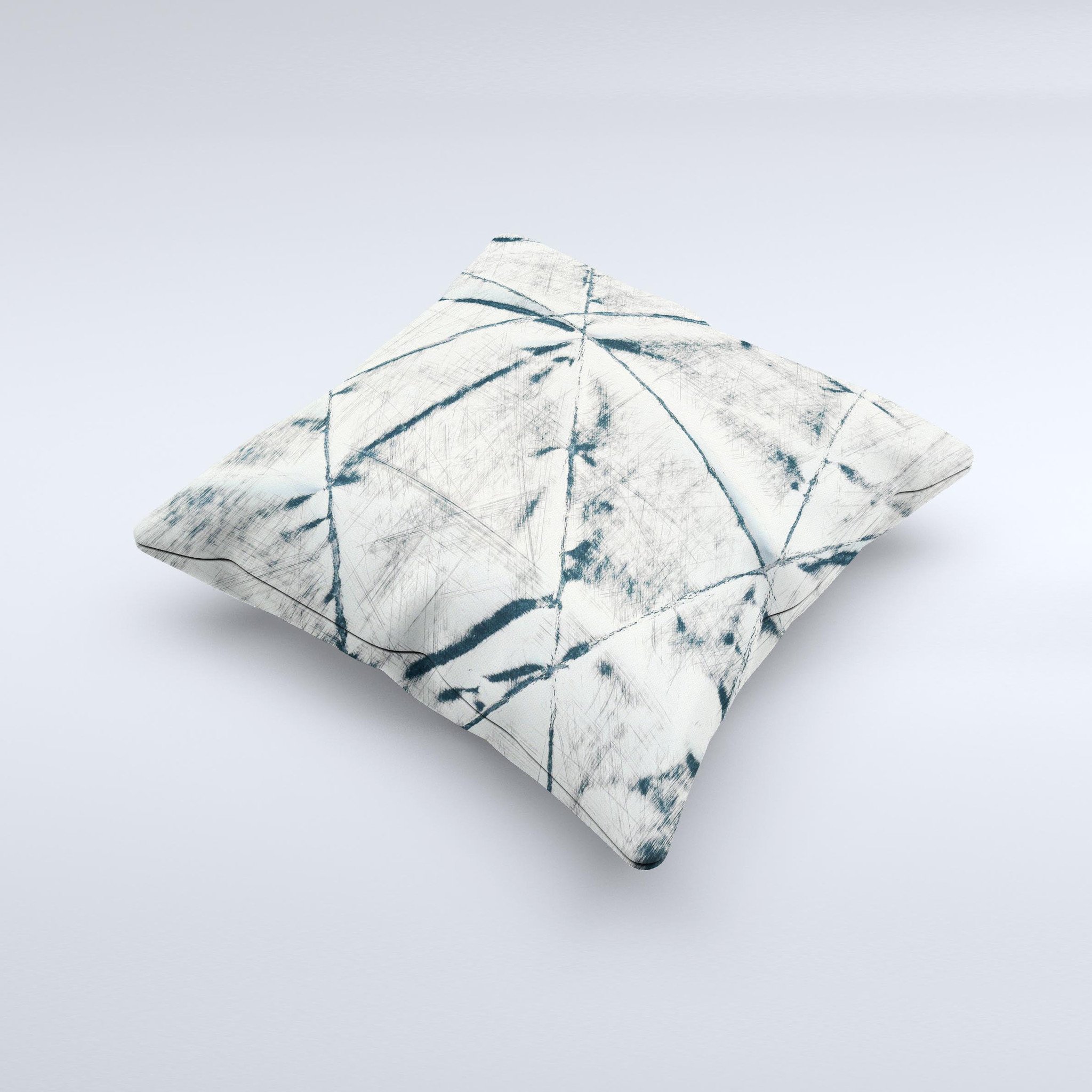 A beautifully handcrafted White Cracked Woven Texture decorative throw pillow featuring a unique ink-fuzed design, perfect for home decor.