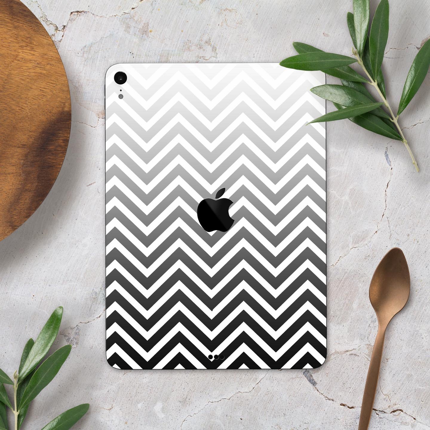 White and gradient sharp chevron full body skin decal for Apple devices, showcasing a stylish design and premium quality materials.