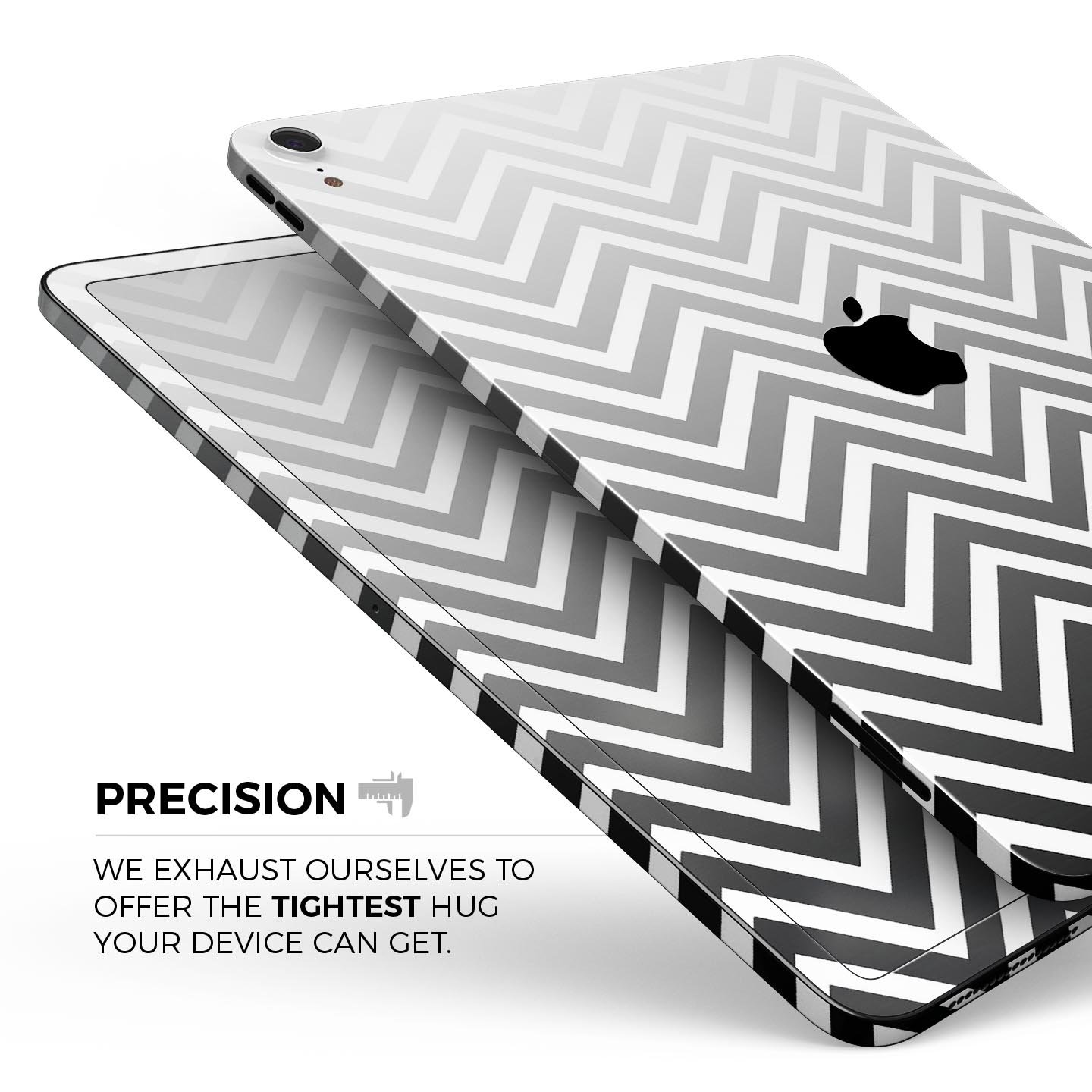 White and gradient sharp chevron full body skin decal for Apple devices, showcasing a stylish design and premium quality materials.