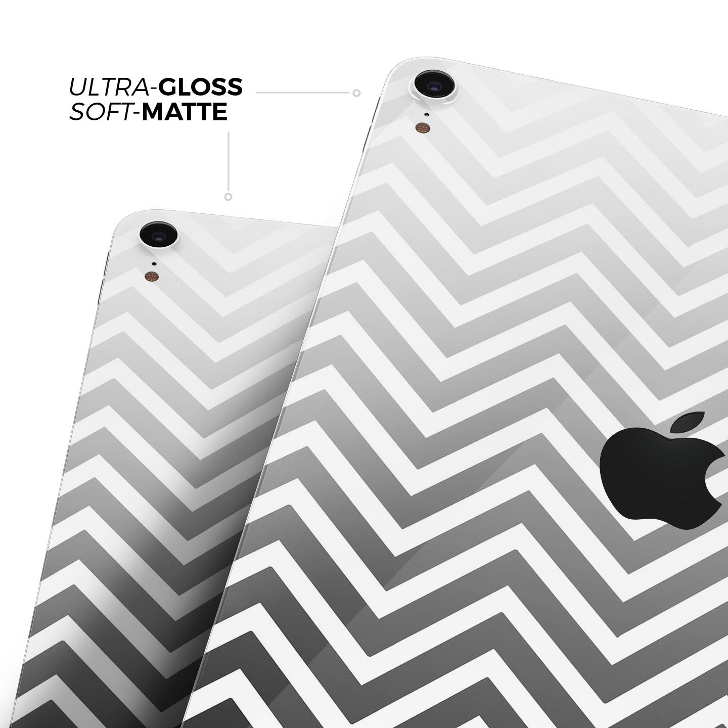 White and gradient sharp chevron full body skin decal for Apple devices, showcasing a stylish design and premium quality materials.