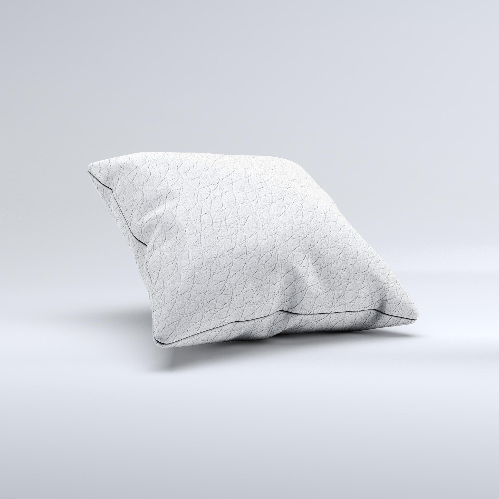 A stylish White Leather Texture ink-Fuzed Decorative Throw Pillow showcasing a unique handcrafted design, perfect for home decor.