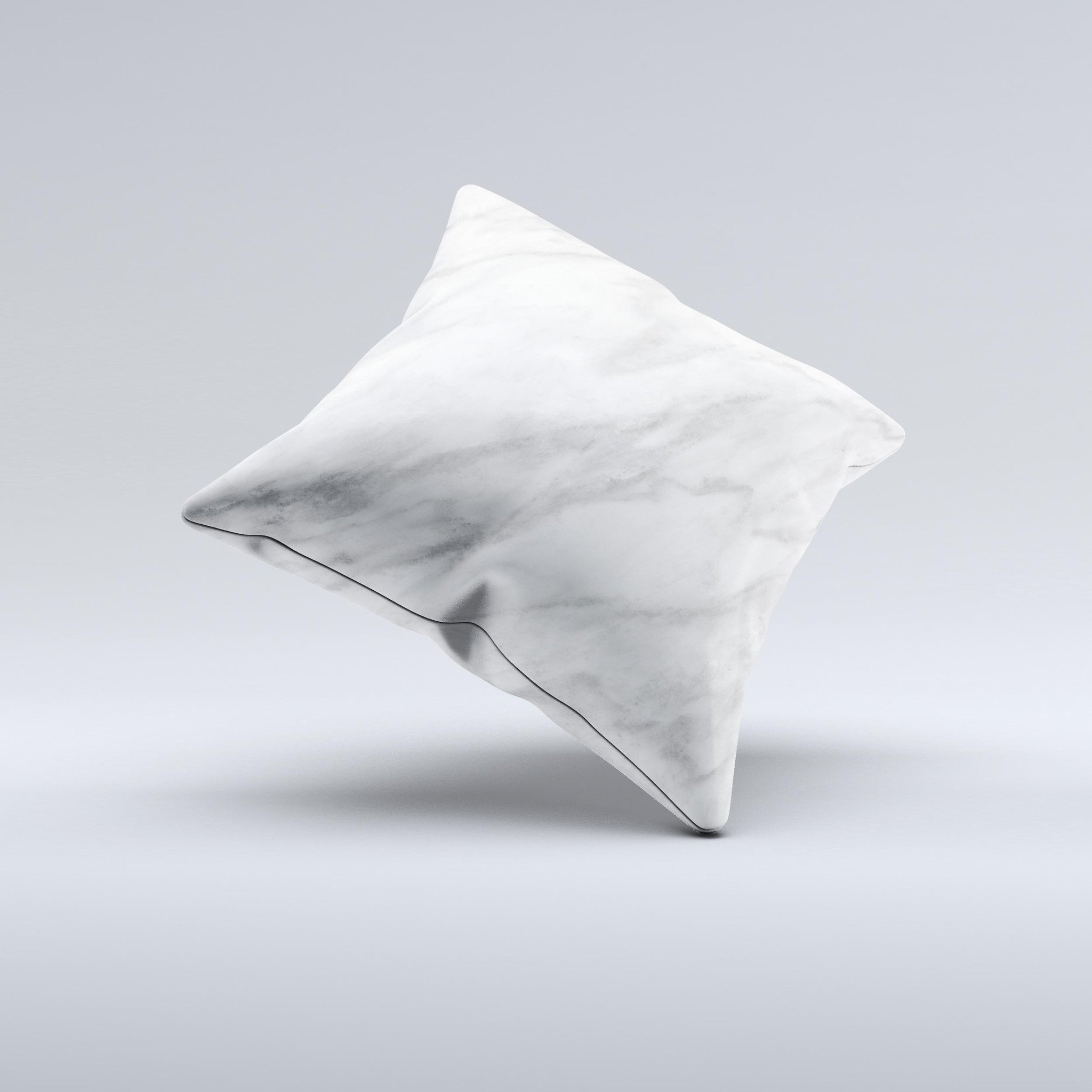 White Marble Surface ink-Fuzed Decorative Throw Pillow showcasing a unique marble design with a soft fabric finish, perfect for home decor.