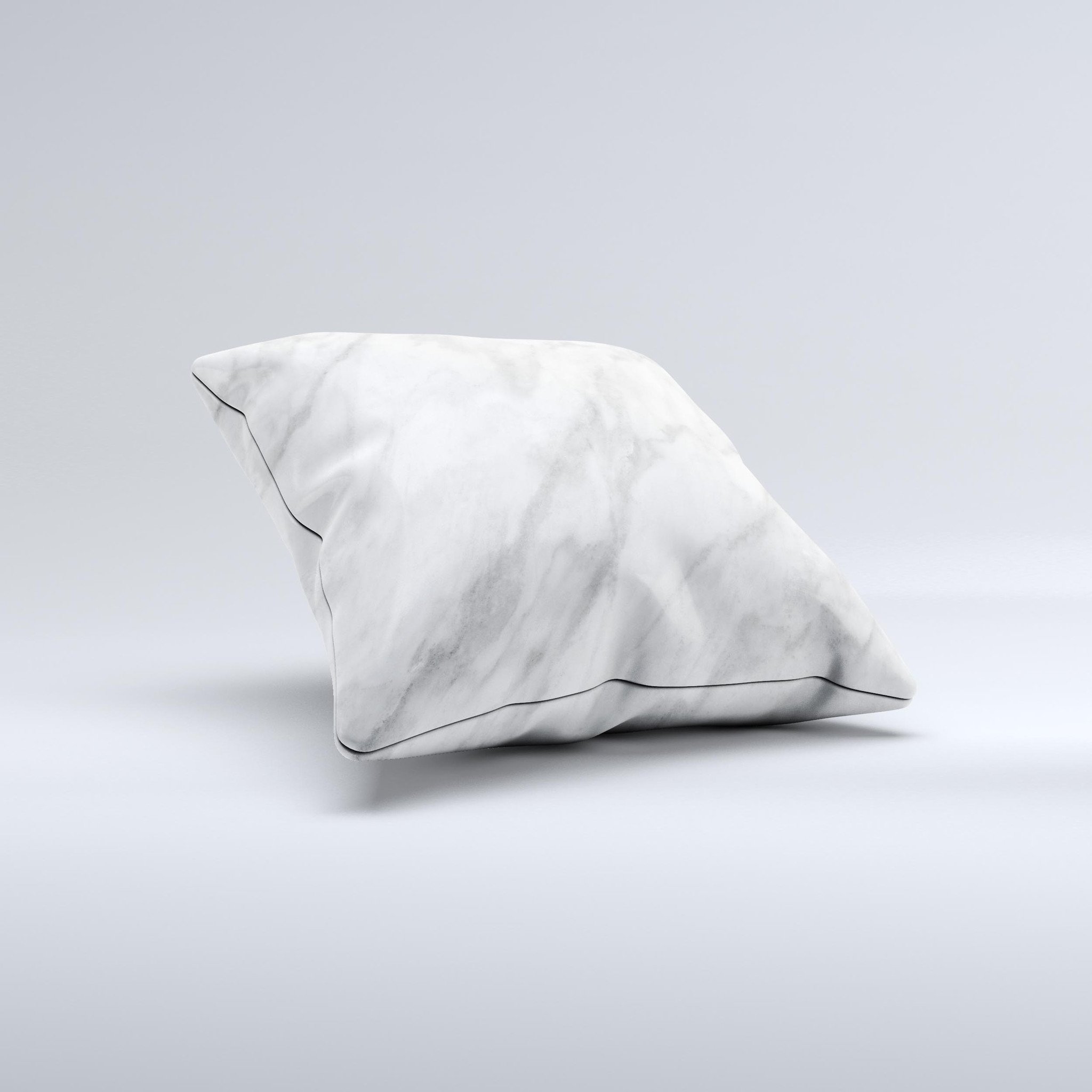 White Marble Surface ink-Fuzed Decorative Throw Pillow showcasing a unique marble design with a soft fabric finish, perfect for home decor.