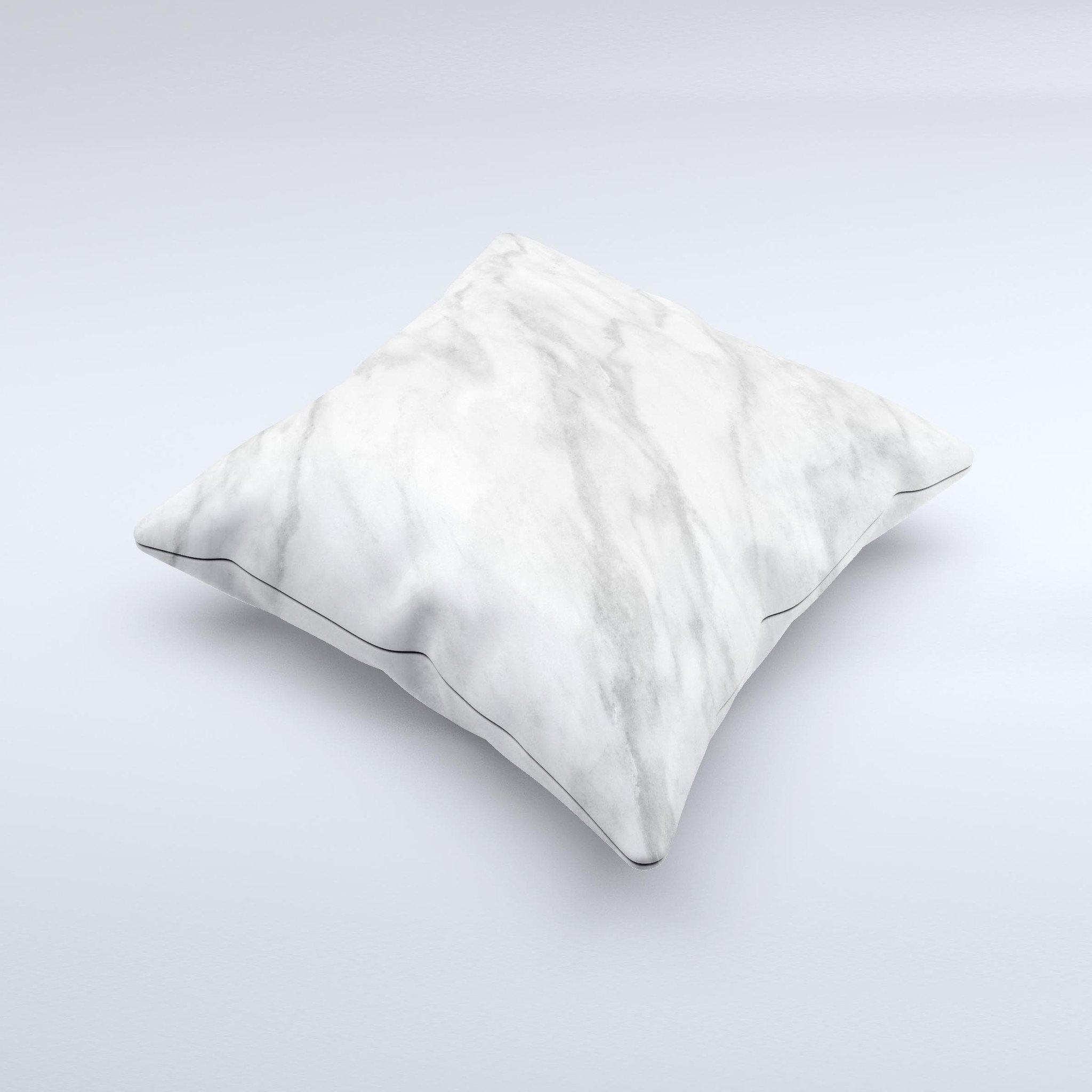 White Marble Surface ink-Fuzed Decorative Throw Pillow showcasing a unique marble design with a soft fabric finish, perfect for home decor.