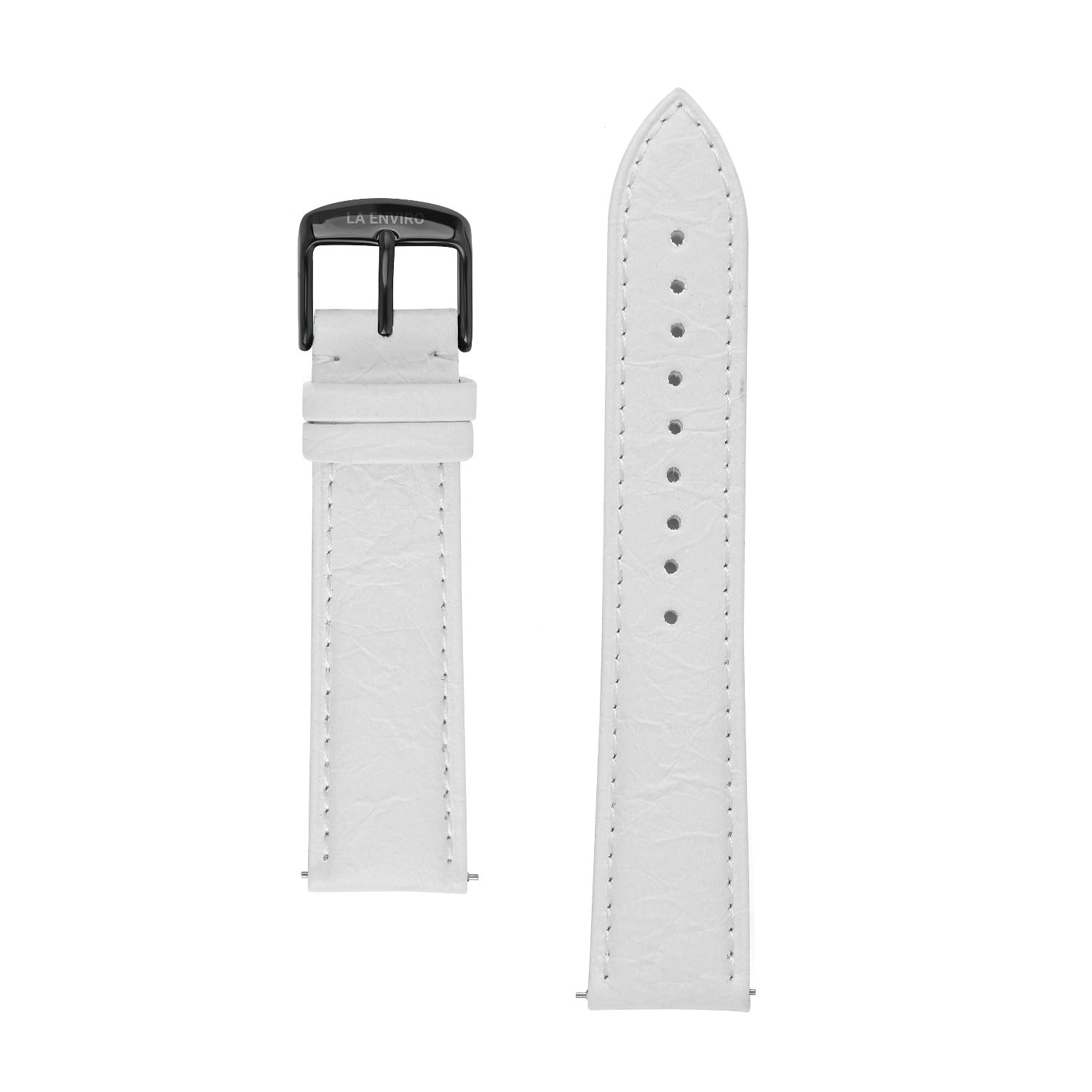 White Pineapple Leather Watch Strap, 20MM, featuring a sleek design and quick release pins for easy strap changes.