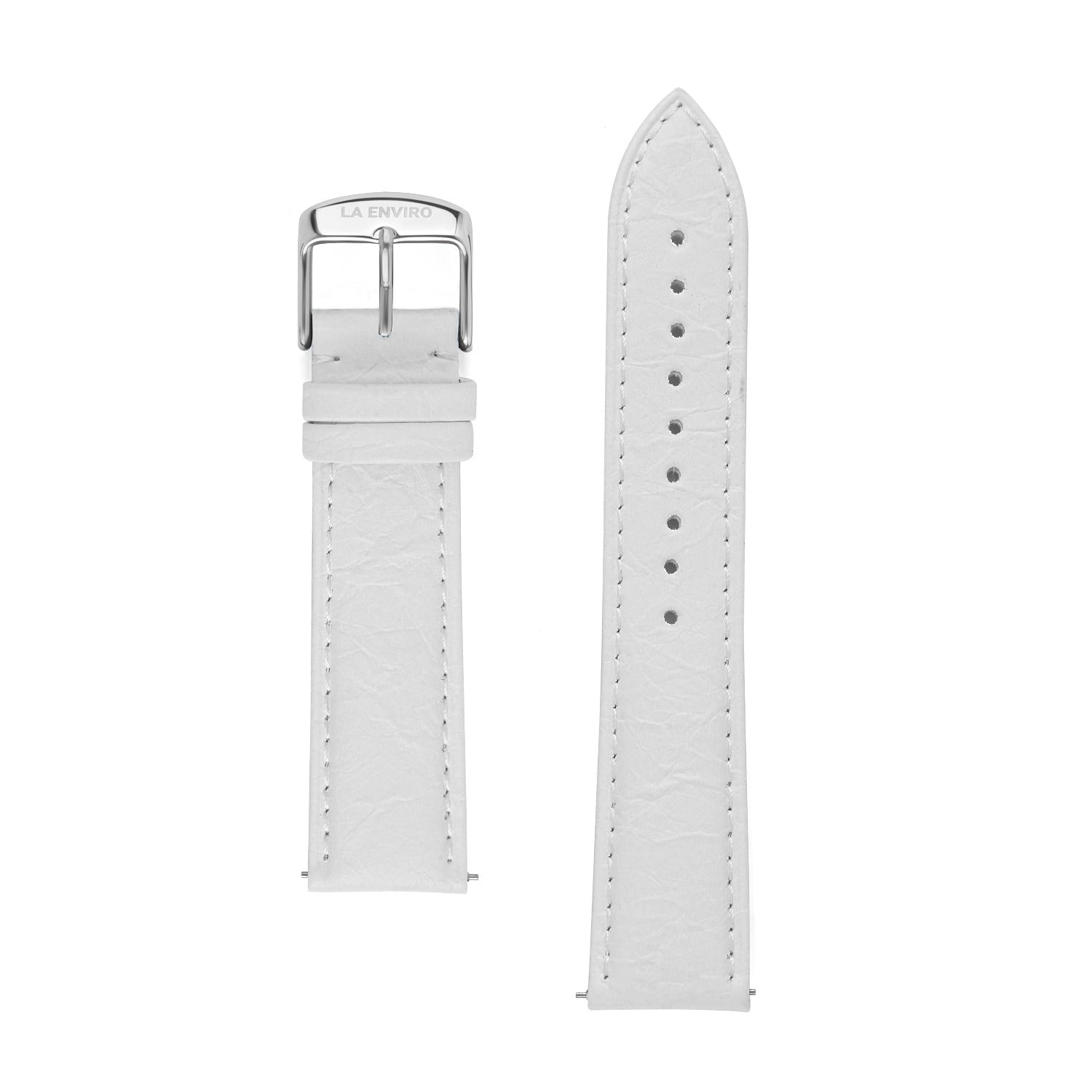 White Pineapple Leather Watch Strap, 20MM, featuring a sleek design and quick release pins for easy strap changes.