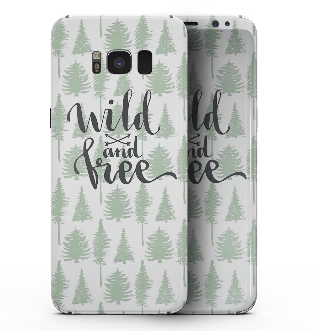 Wild and Free Samsung Galaxy S8 Full-Body Skin Kit showcasing vibrant design and premium vinyl material.