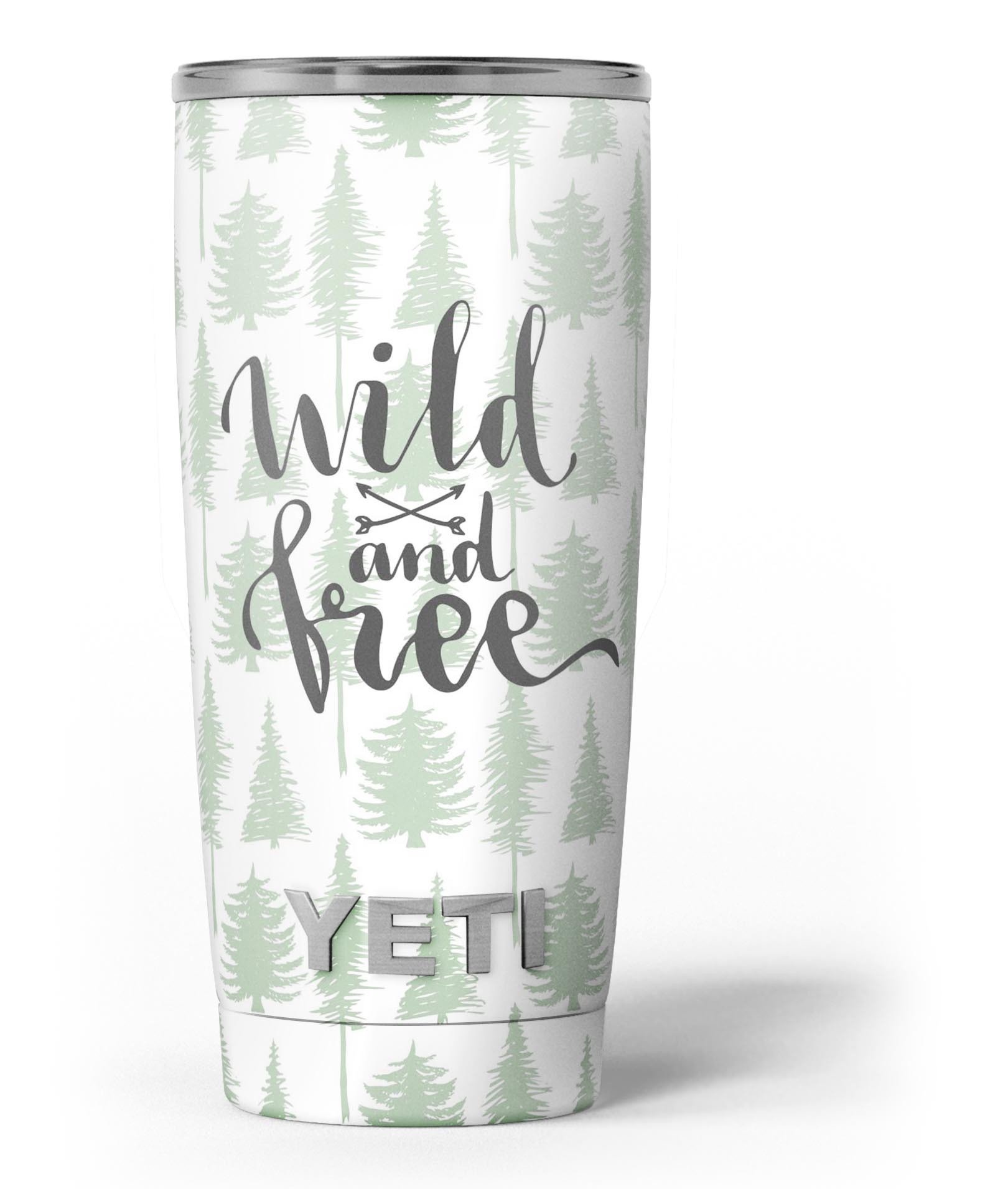 Wild and Free Skin Decal Vinyl Wrap Kit for Yeti Cooler, showcasing vibrant design and premium vinyl material.