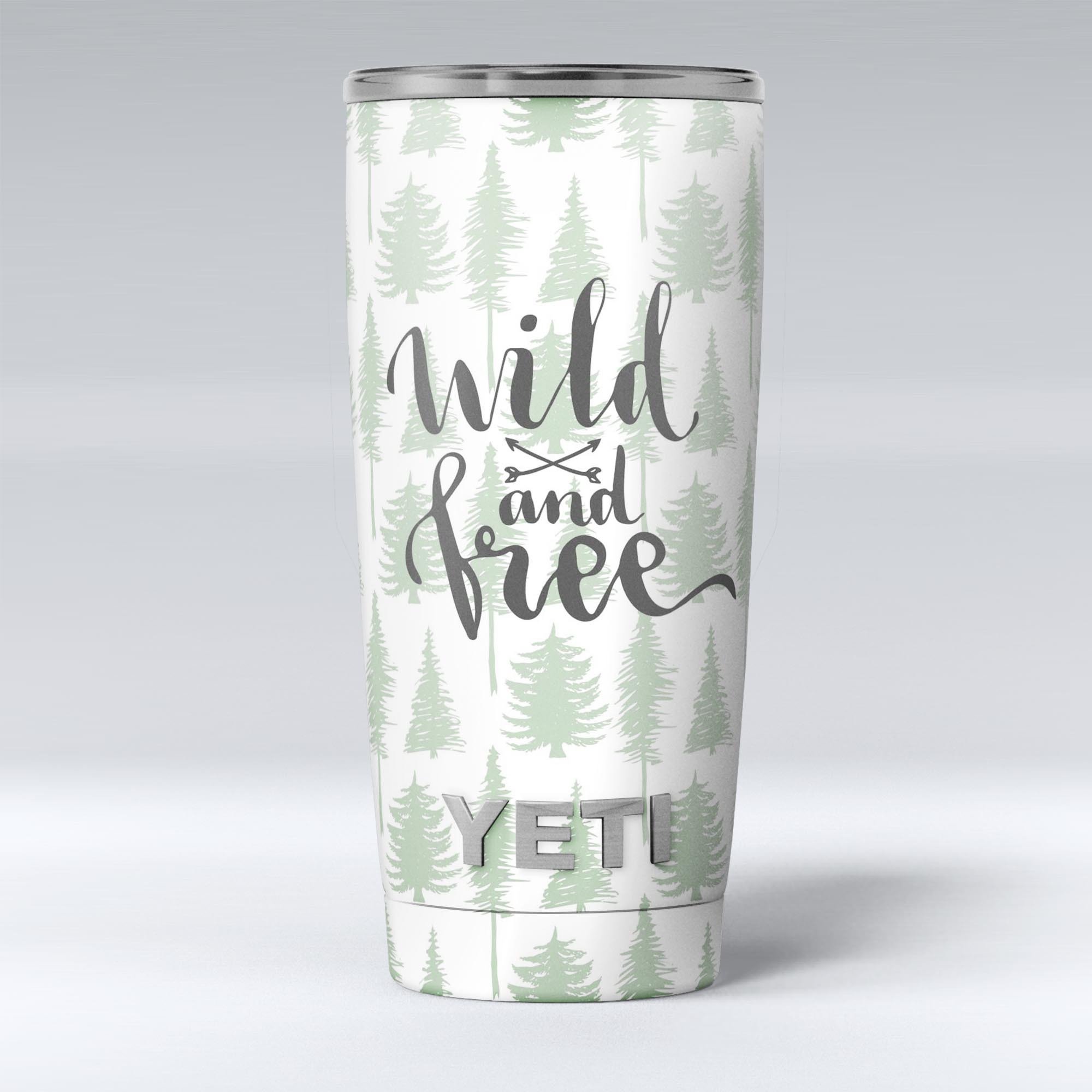 Wild and Free Skin Decal Vinyl Wrap Kit for Yeti Cooler, showcasing vibrant design and premium vinyl material.