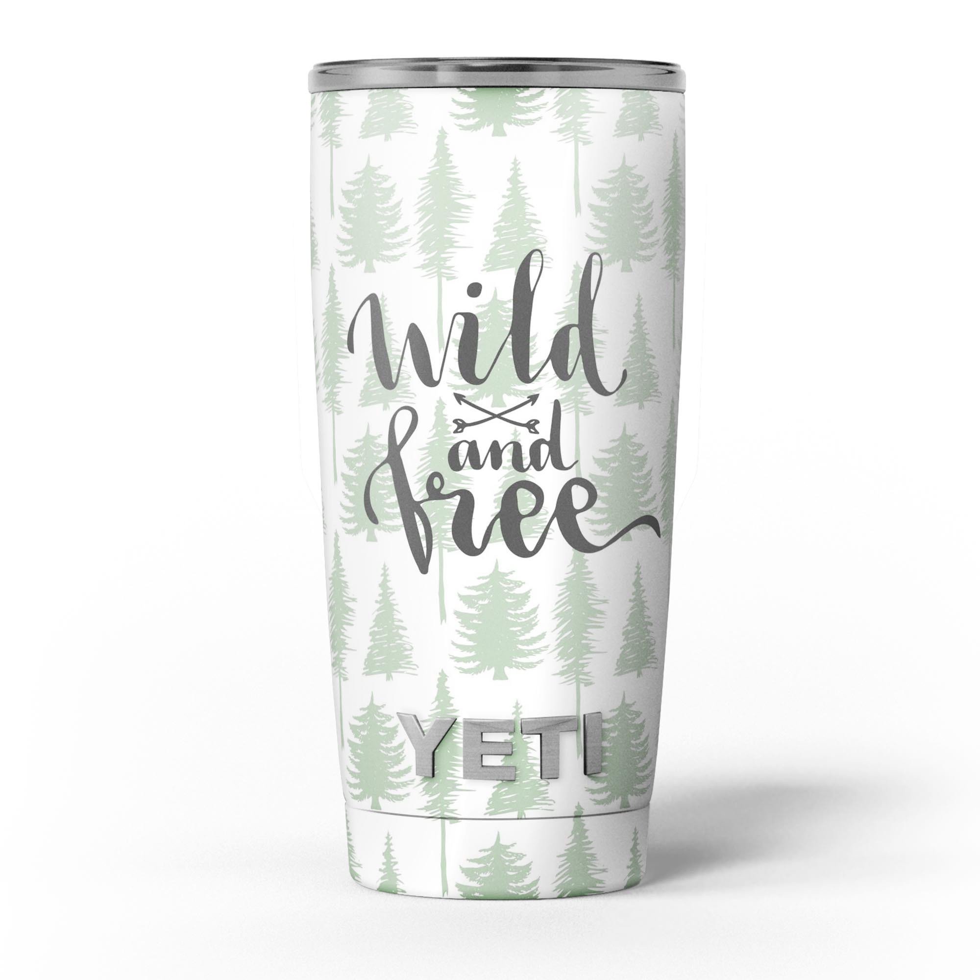 Wild and Free Skin Decal Vinyl Wrap Kit for Yeti Cooler, showcasing vibrant design and premium vinyl material.