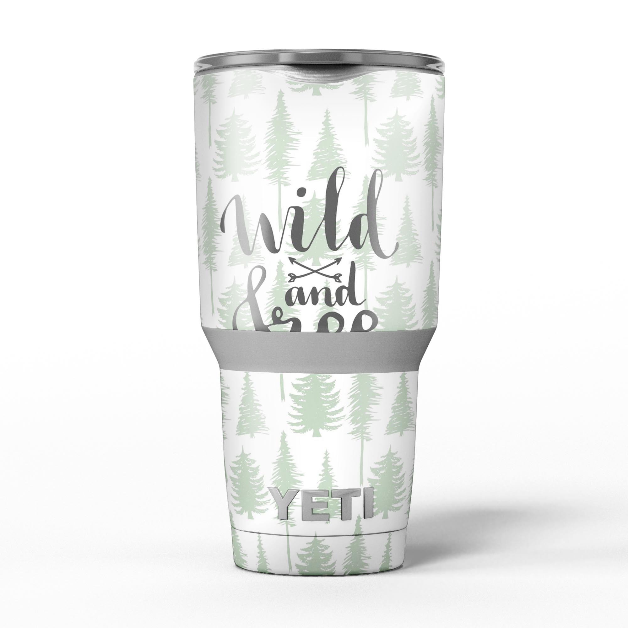 Wild and Free Skin Decal Vinyl Wrap Kit for Yeti Cooler, showcasing vibrant design and premium vinyl material.