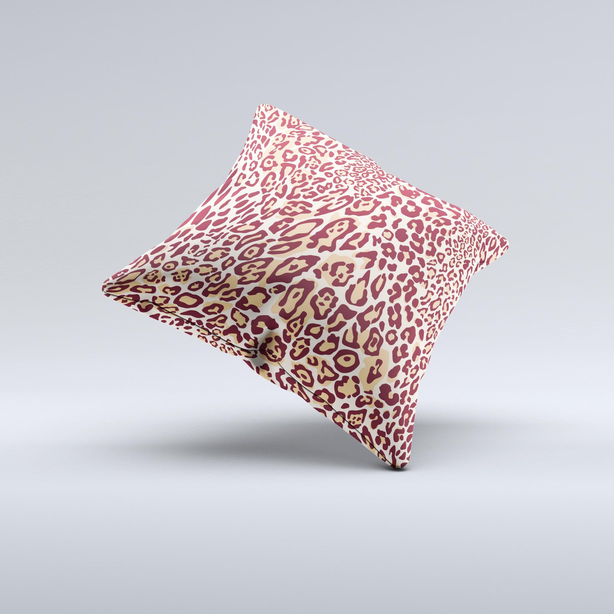 Wild Leopard Print ink-Fuzed Decorative Throw Pillow showcasing a unique leopard pattern on a soft fabric, perfect for home decor.