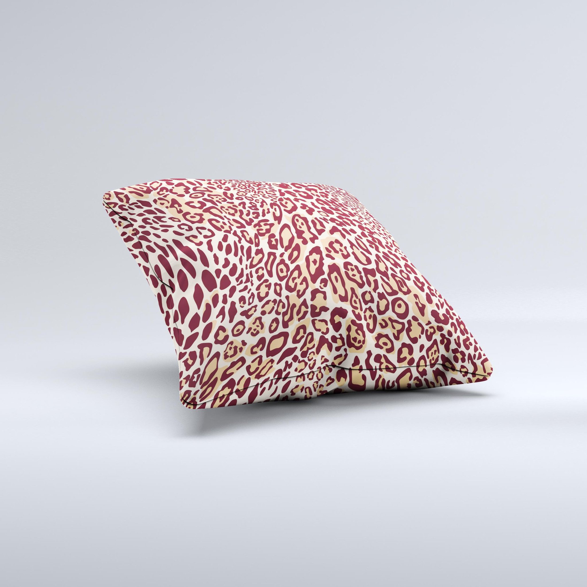 Wild Leopard Print ink-Fuzed Decorative Throw Pillow showcasing a unique leopard pattern on a soft fabric, perfect for home decor.